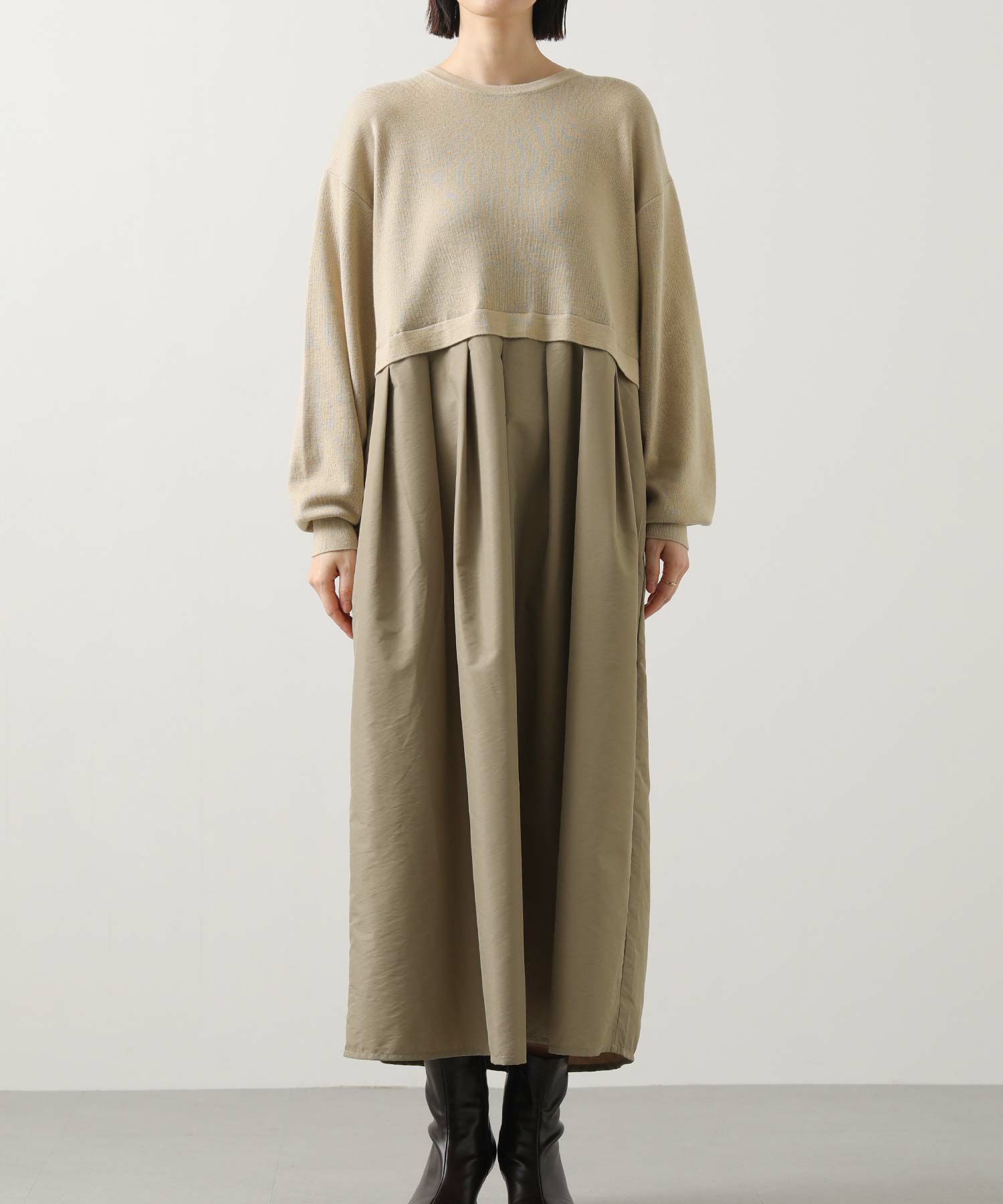 STRATA レースワンピ＋ベスト ワンピース クララ】お色展開：グレー