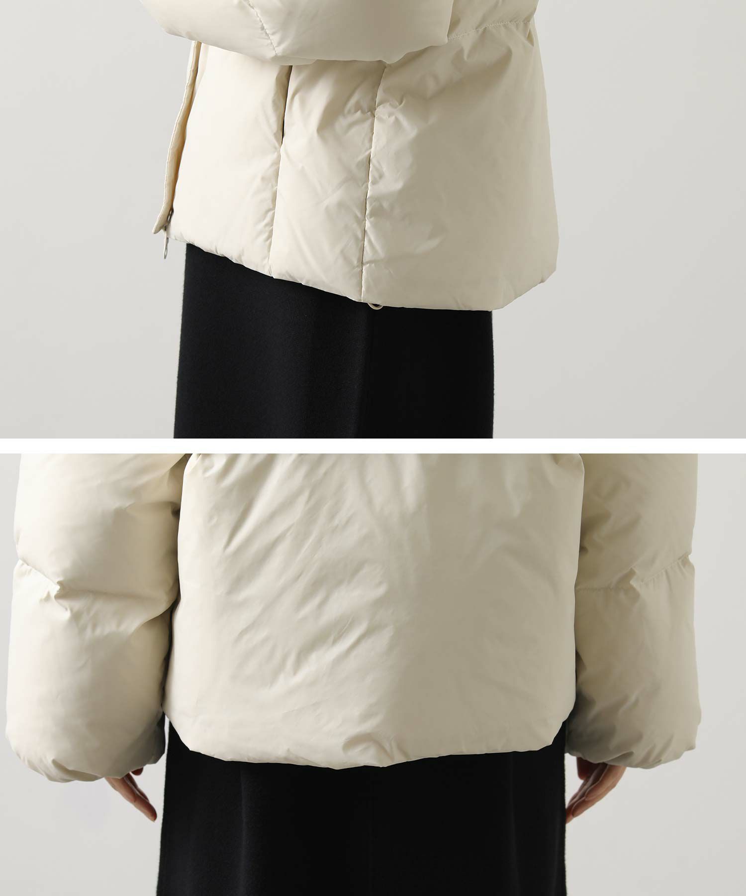 新品タグ付Gready Brilliantバイアス切替ショートダウン Gready Brilliantスタンドネックショートダウン | SEKIMIKI Online