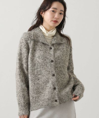 美品♡ニット切替えダウンカーディガン Ada. カーディガン 「上品ふわふわ素材」ロングシーズン着回し抜群