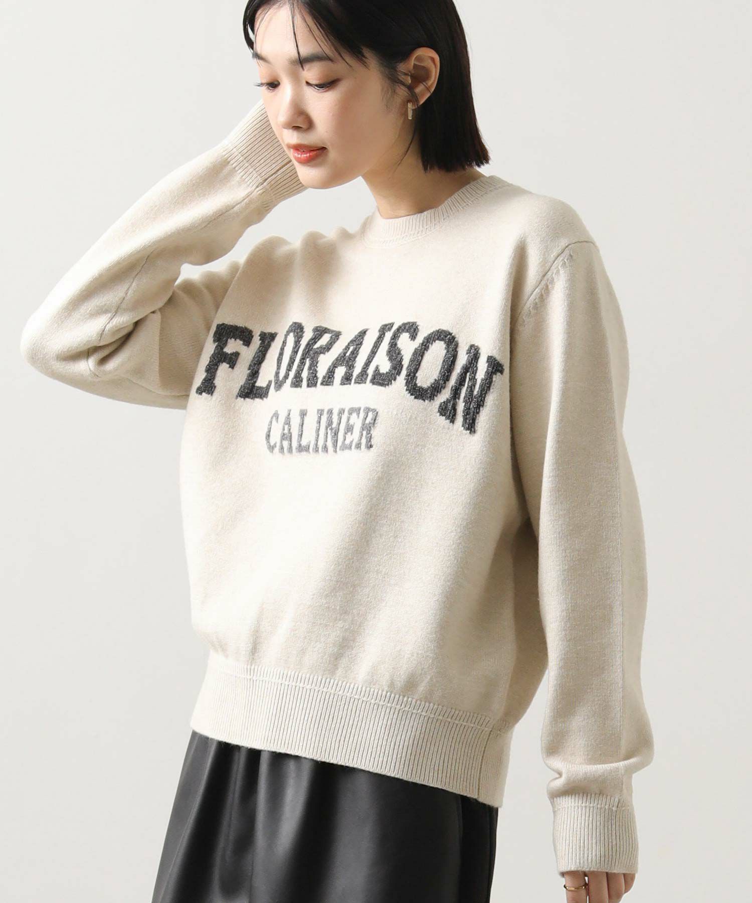 LV ラメロゴ付きホワイトニット スラブきらきらニット | ニット | NOELA OFFICIAL WEB STORE