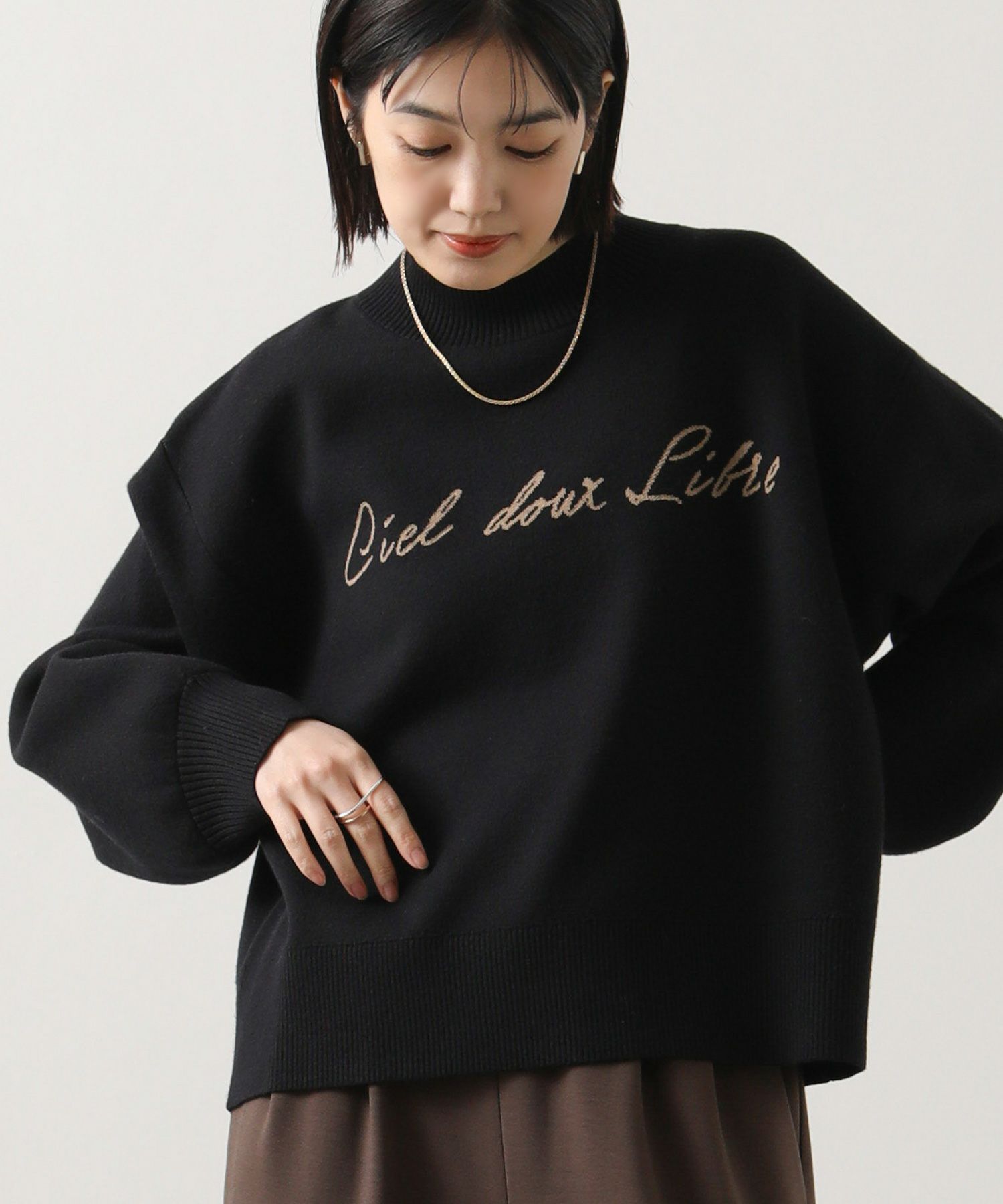 美品✨かぐれ✨ペルージャガードニット ブラック 新品タグ付 かぐれ ペルージャガードニット BLACK 完売品 再お値下げ