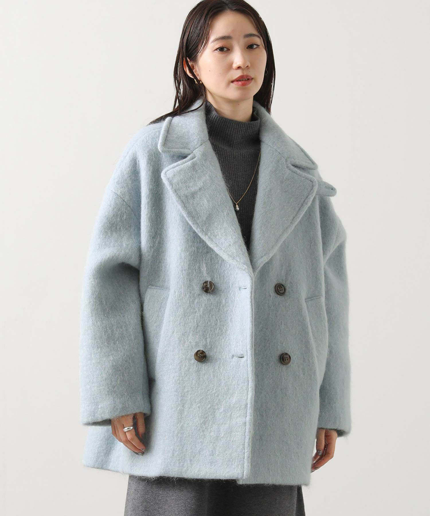 モヘアシャギージャケットコート Gready BrilliantモヘアシャギーPコート | SEKIMIKI Online