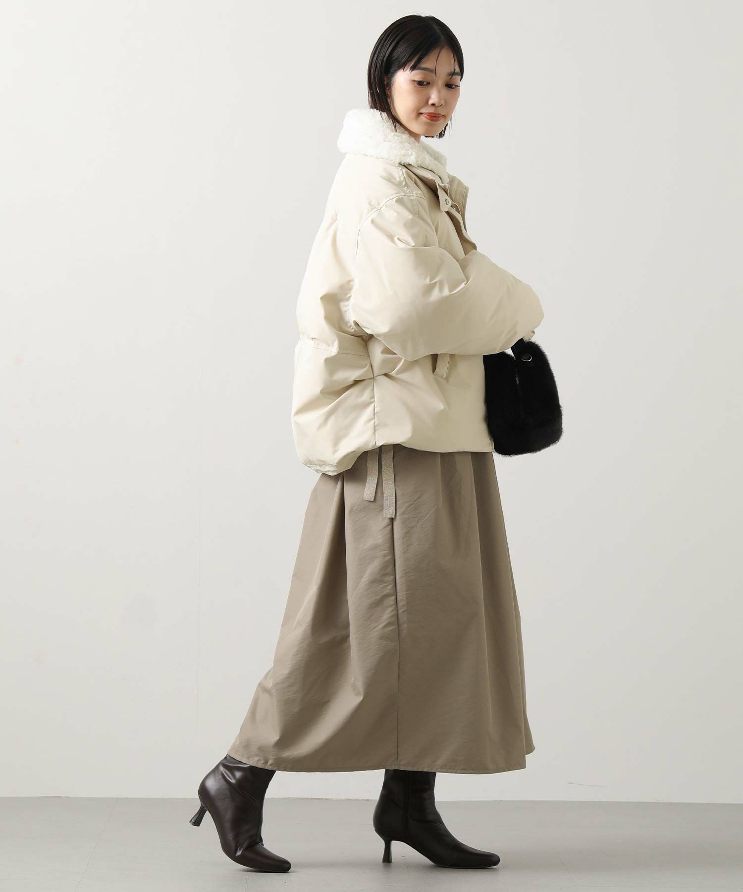 Gready Brilliantボア衿ダウンバルーンスリーブコート | SEKIMIKI Online