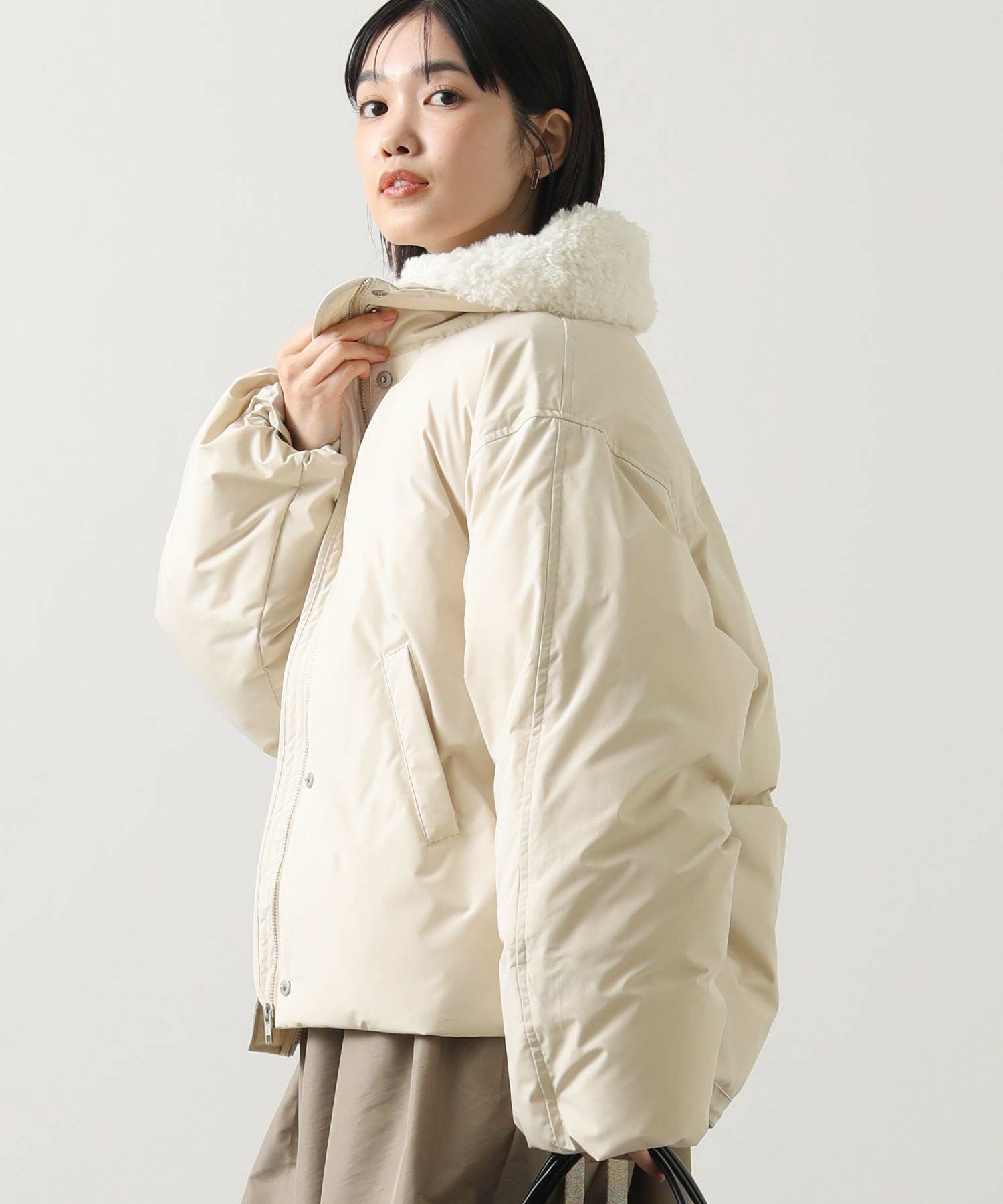 Gready Brilliantボア衿ダウンバルーンスリーブコート | SEKIMIKI Online