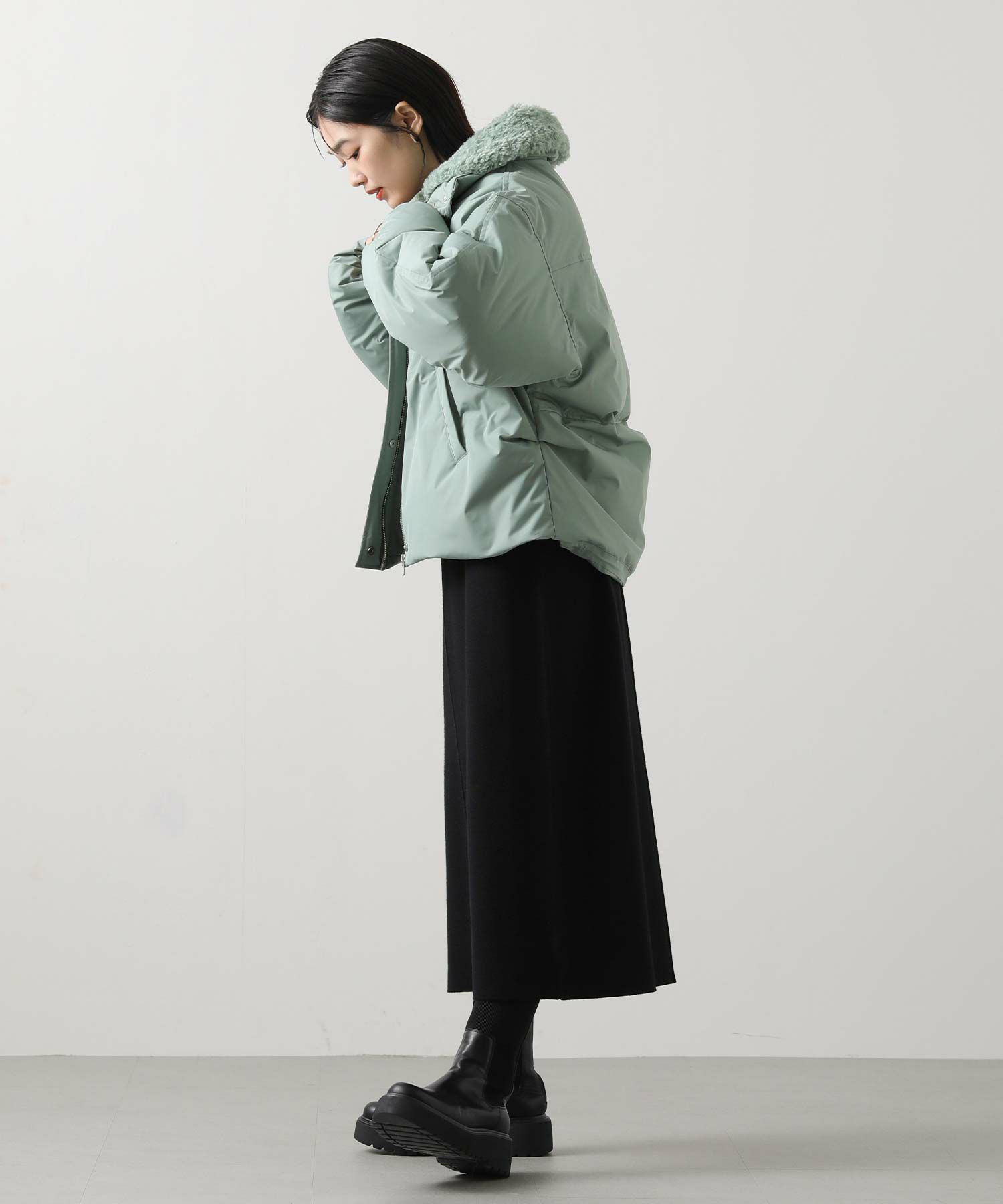 Gready Brilliantボア衿ダウンバルーンスリーブコート | SEKIMIKI Online