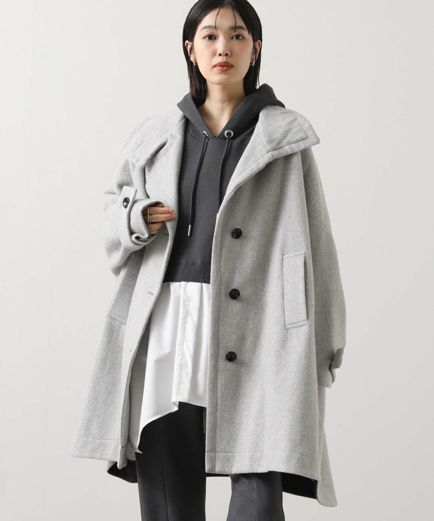 新品タグ付き◆定価5万 ドレステリア フレア コート Aライン Mサイズ グレー 新品タグ付き◇定価5万 ドレステリア フレア コート Aライン Mサイズ