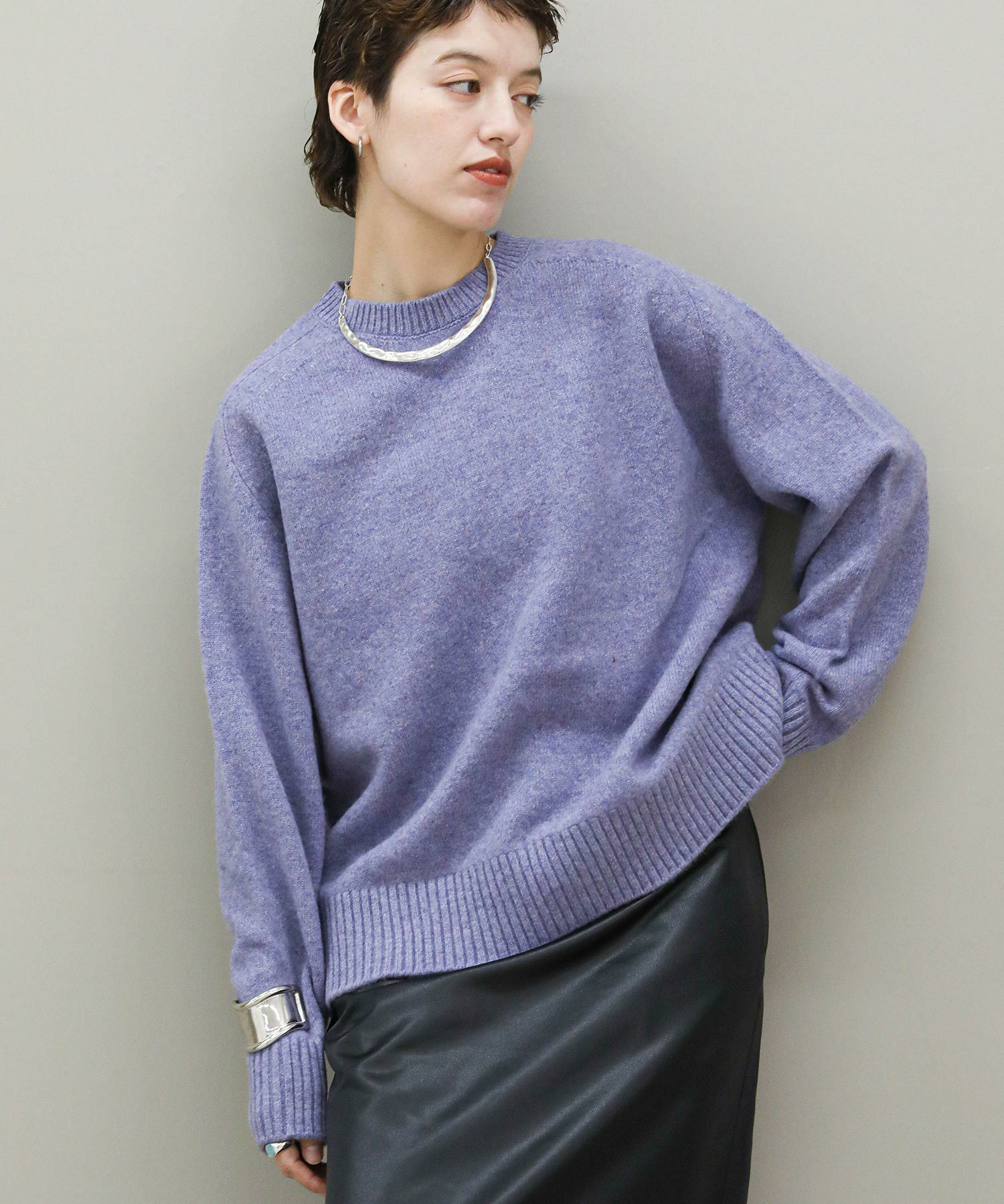 The rejoiceカシミヤ混クルーネックプルオーバー | SEKIMIKI Online