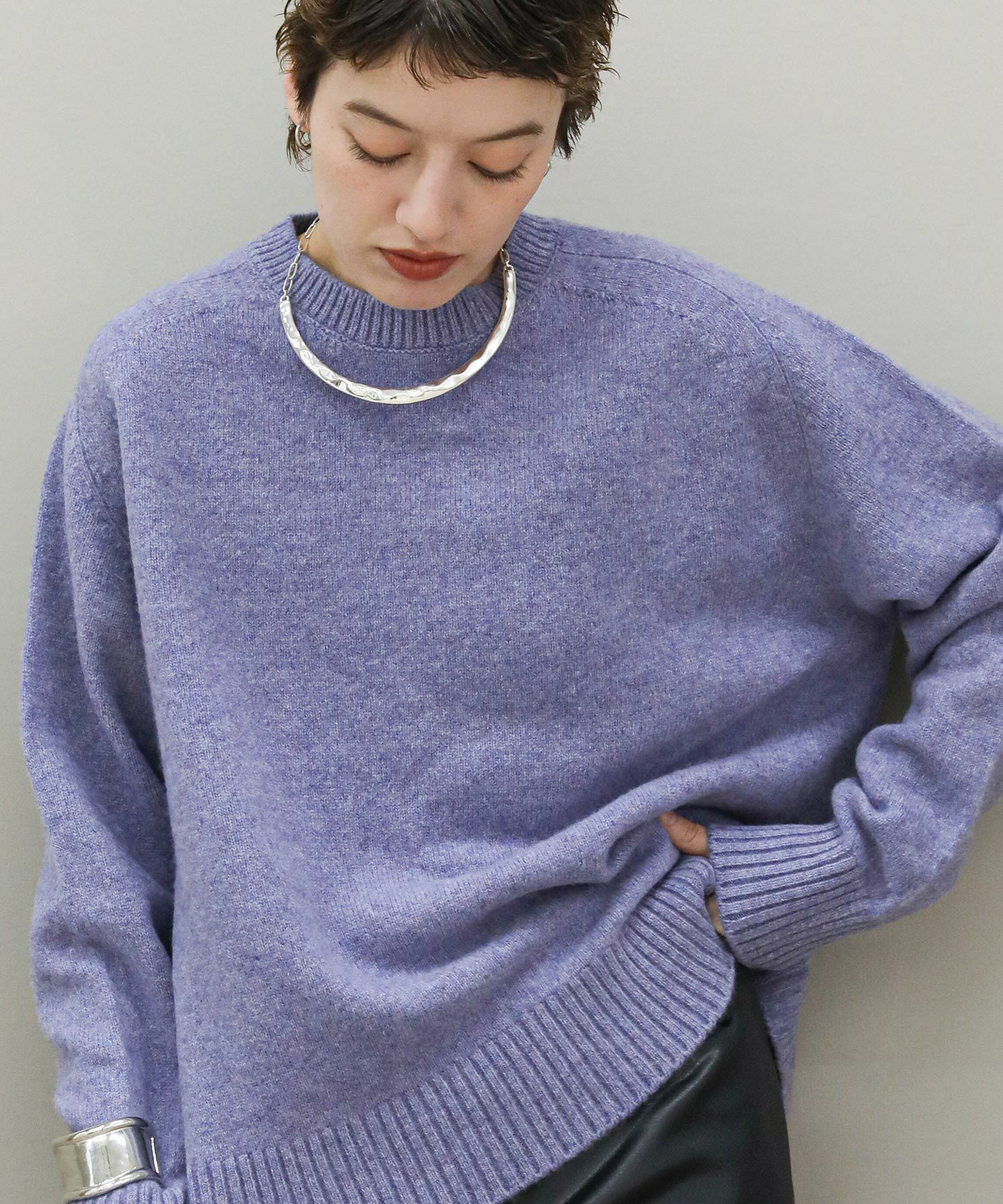 The rejoiceカシミヤ混クルーネックプルオーバー | SEKIMIKI Online