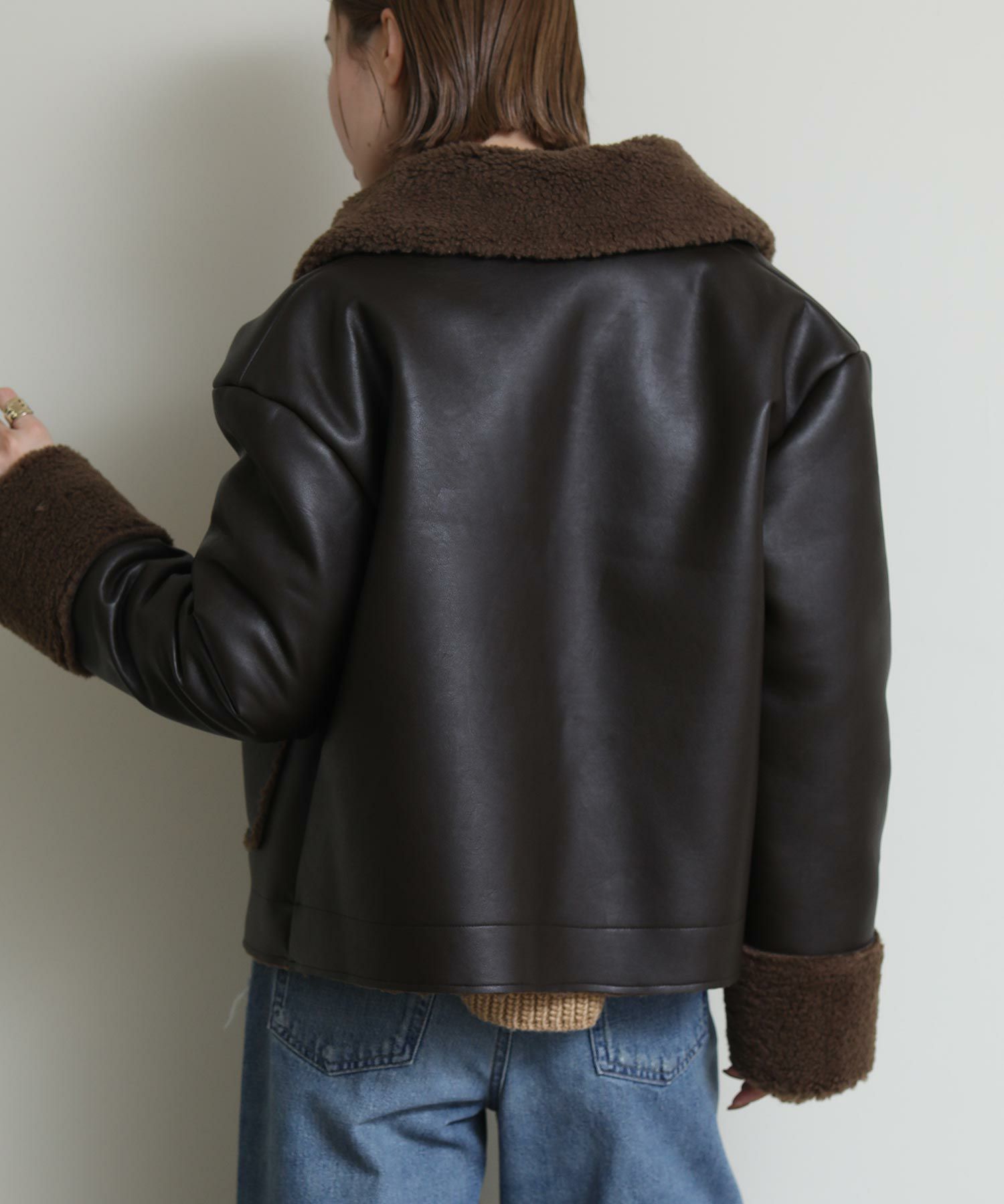 Re Fiinaエコレザーボアジャケット | SEKIMIKI Online
