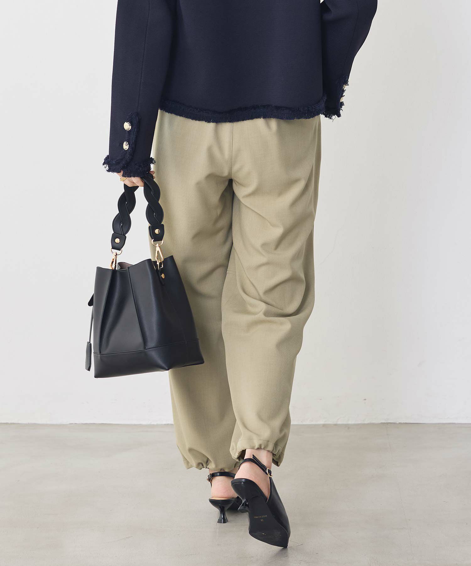 ボトムス ru SHIPS any:〈洗濯機可能〉ダブルクロス タック ストレート パンツ