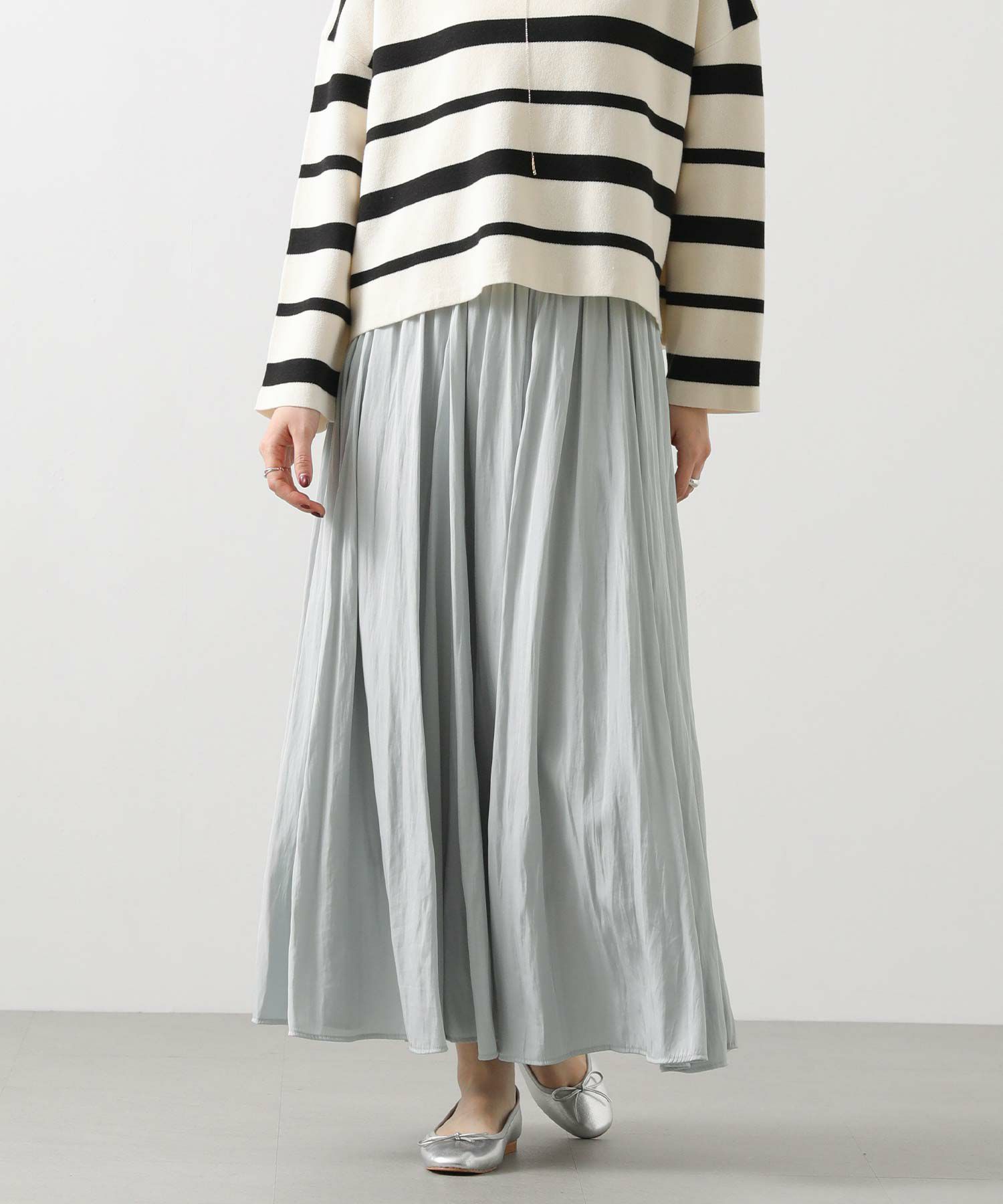 Gready Brilliant割繊サテンフレアマキシスカート | SEKIMIKI Online