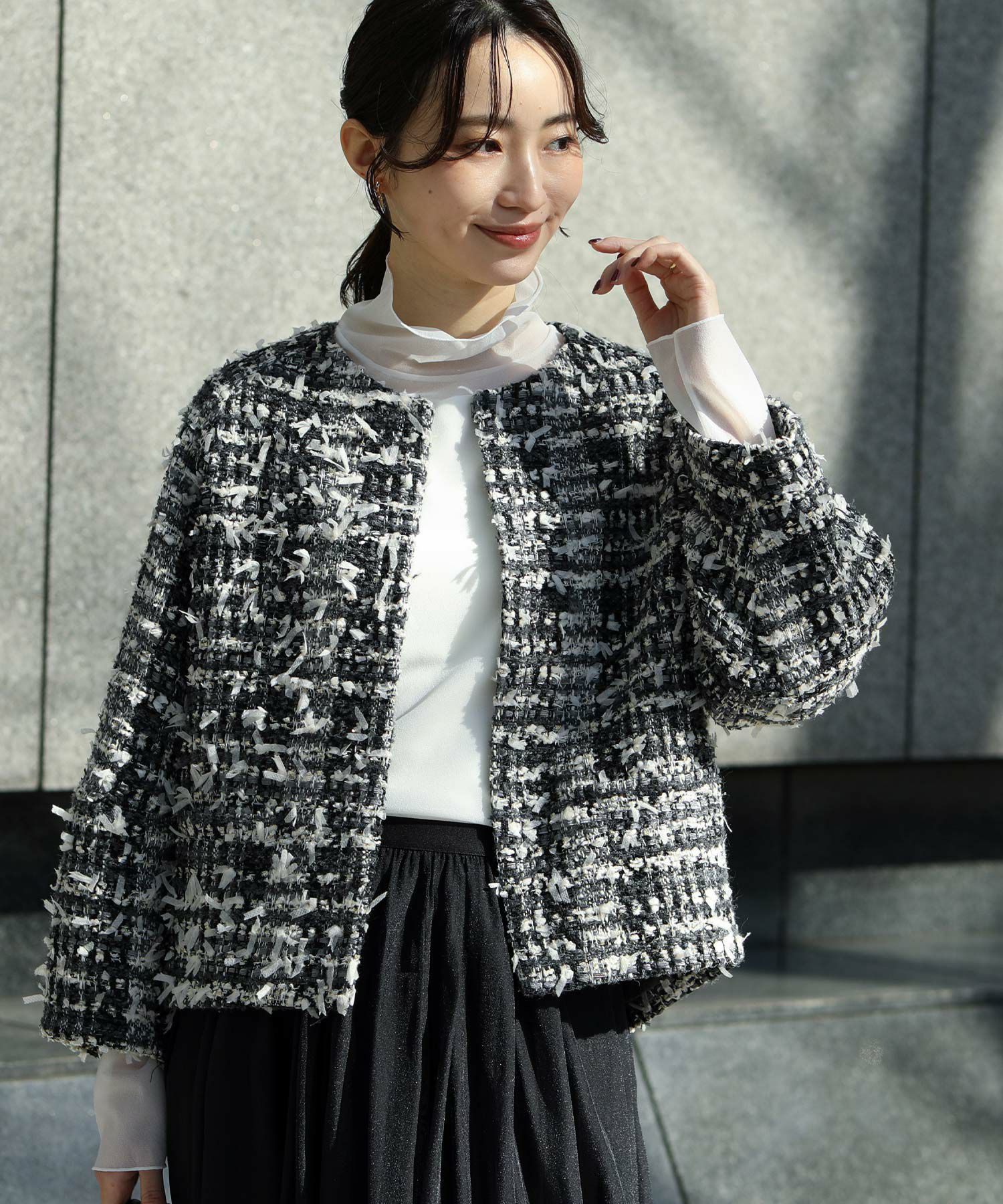 Gready Brilliantシアーオーガンジータートルネックトップス