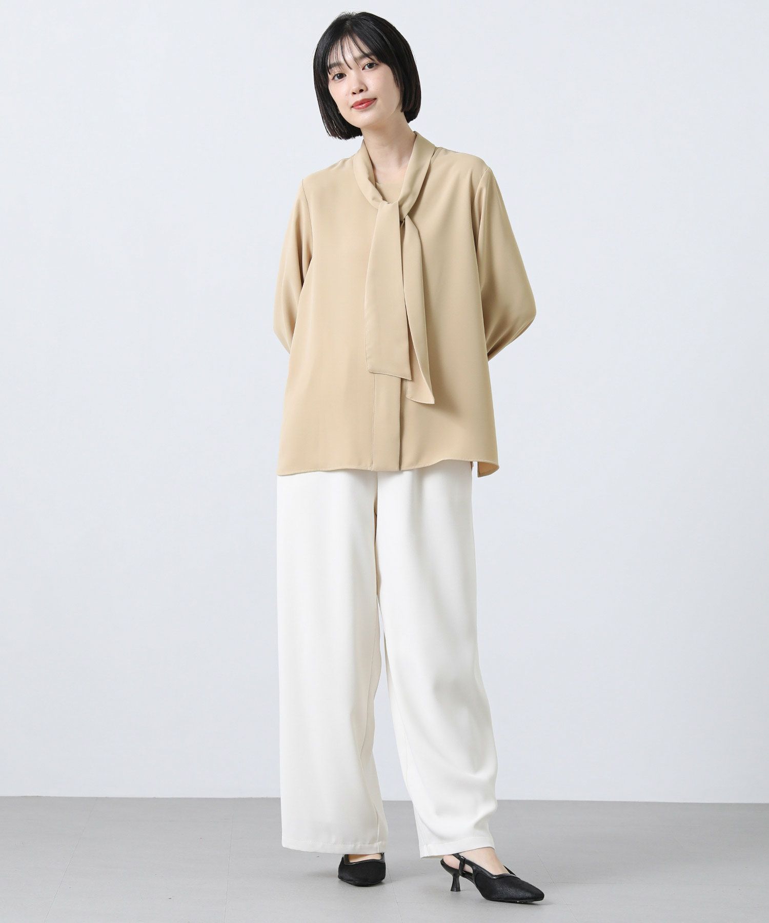 Gready Brilliant袖タックボウタイブラウス | SEKIMIKI Online