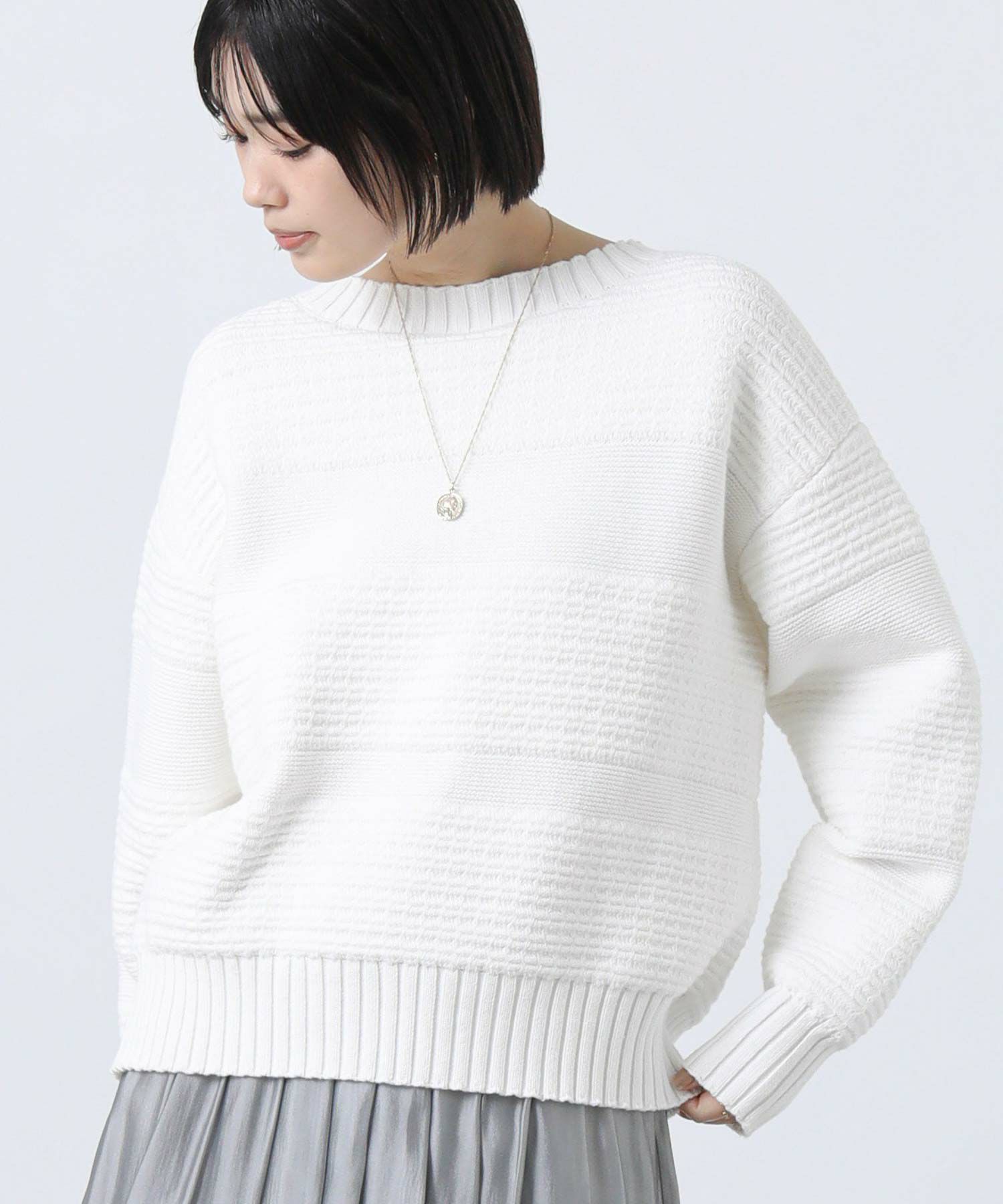 Gready Brilliantタック編みZIP2WAYニット | SEKIMIKI Online