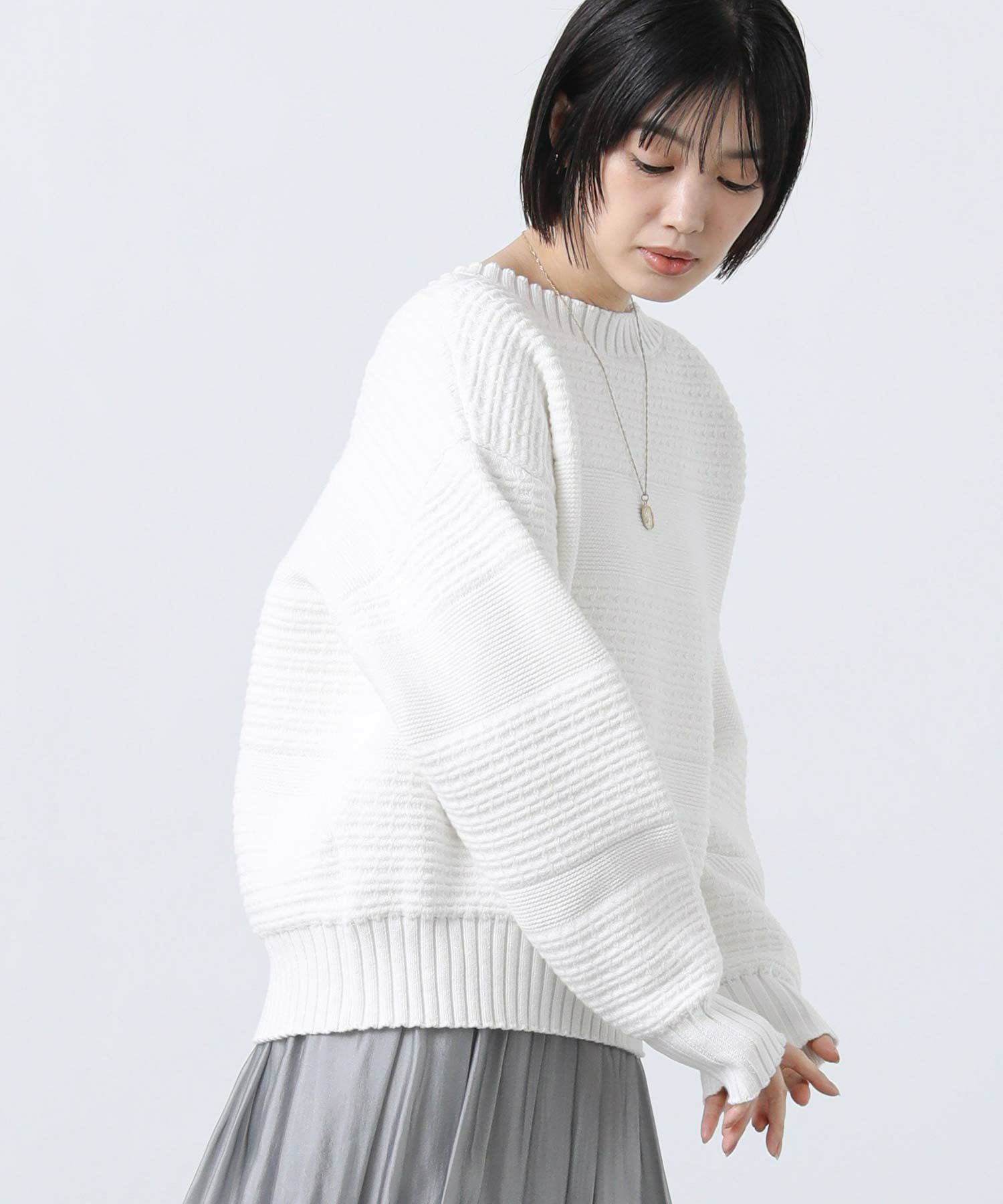 Gready Brilliantタック編みZIP2WAYニット | SEKIMIKI Online