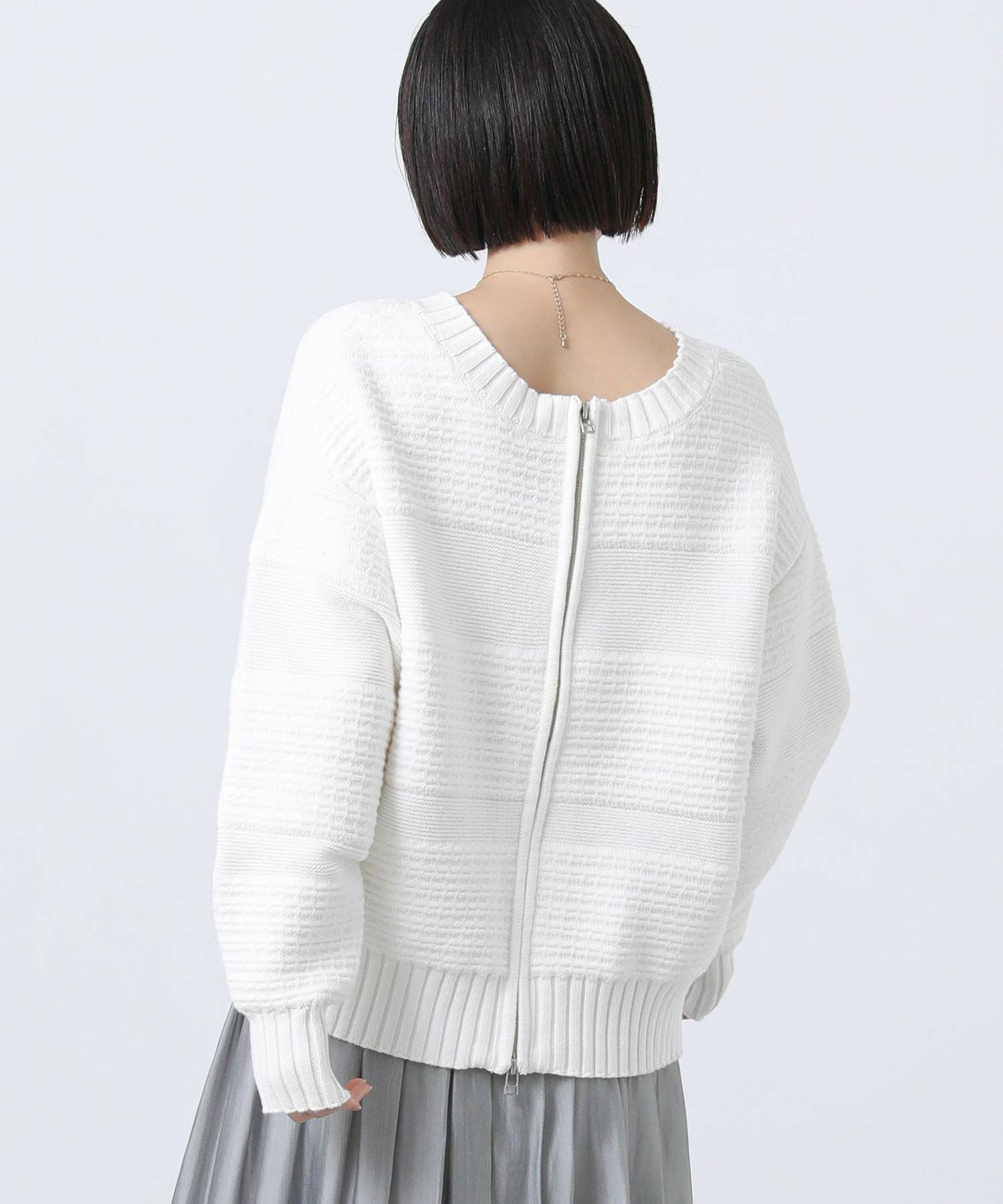 Gready Brilliantタック編みZIP2WAYニット | SEKIMIKI Online