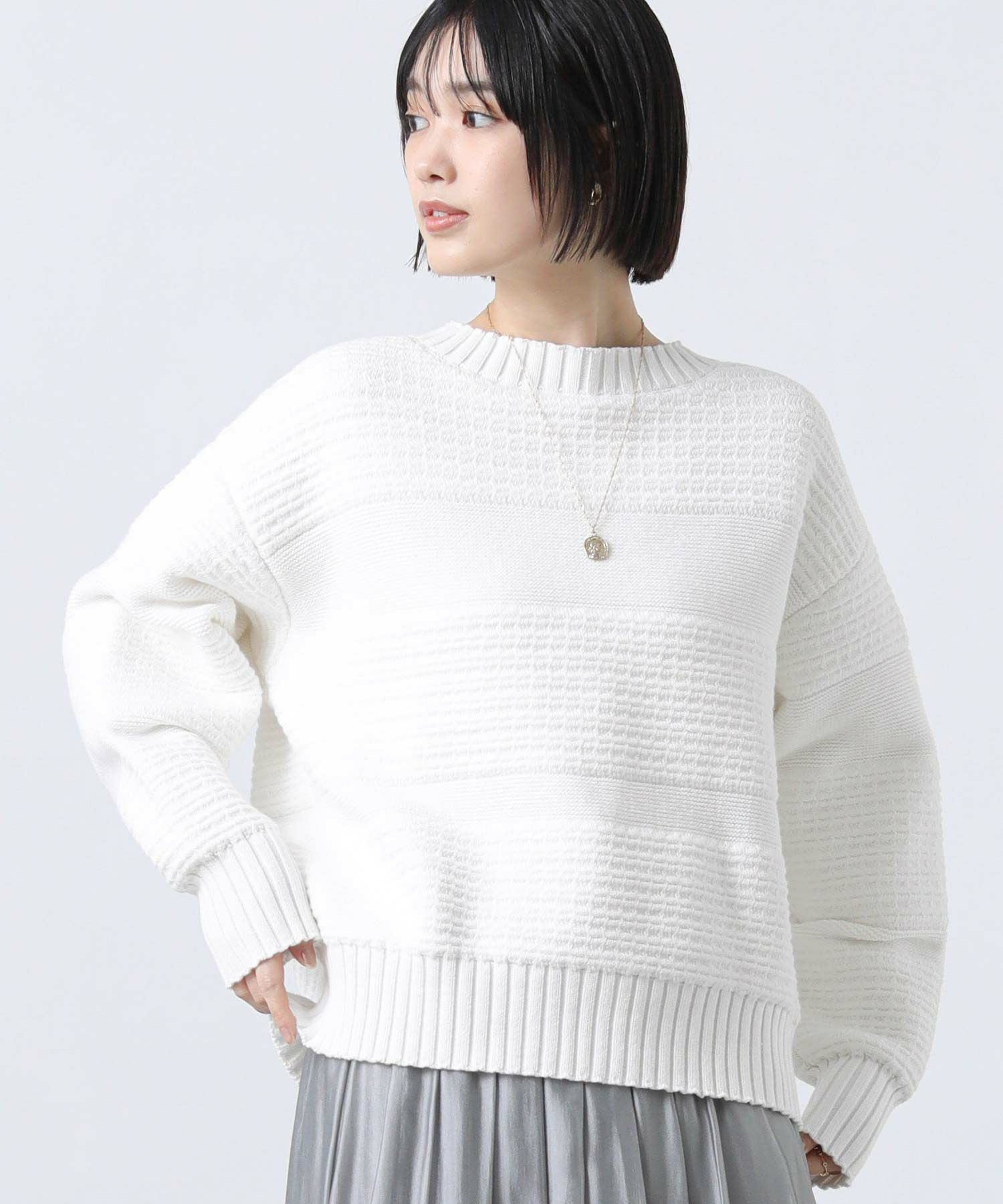 Gready Brilliantタック編みZIP2WAYニット | SEKIMIKI Online