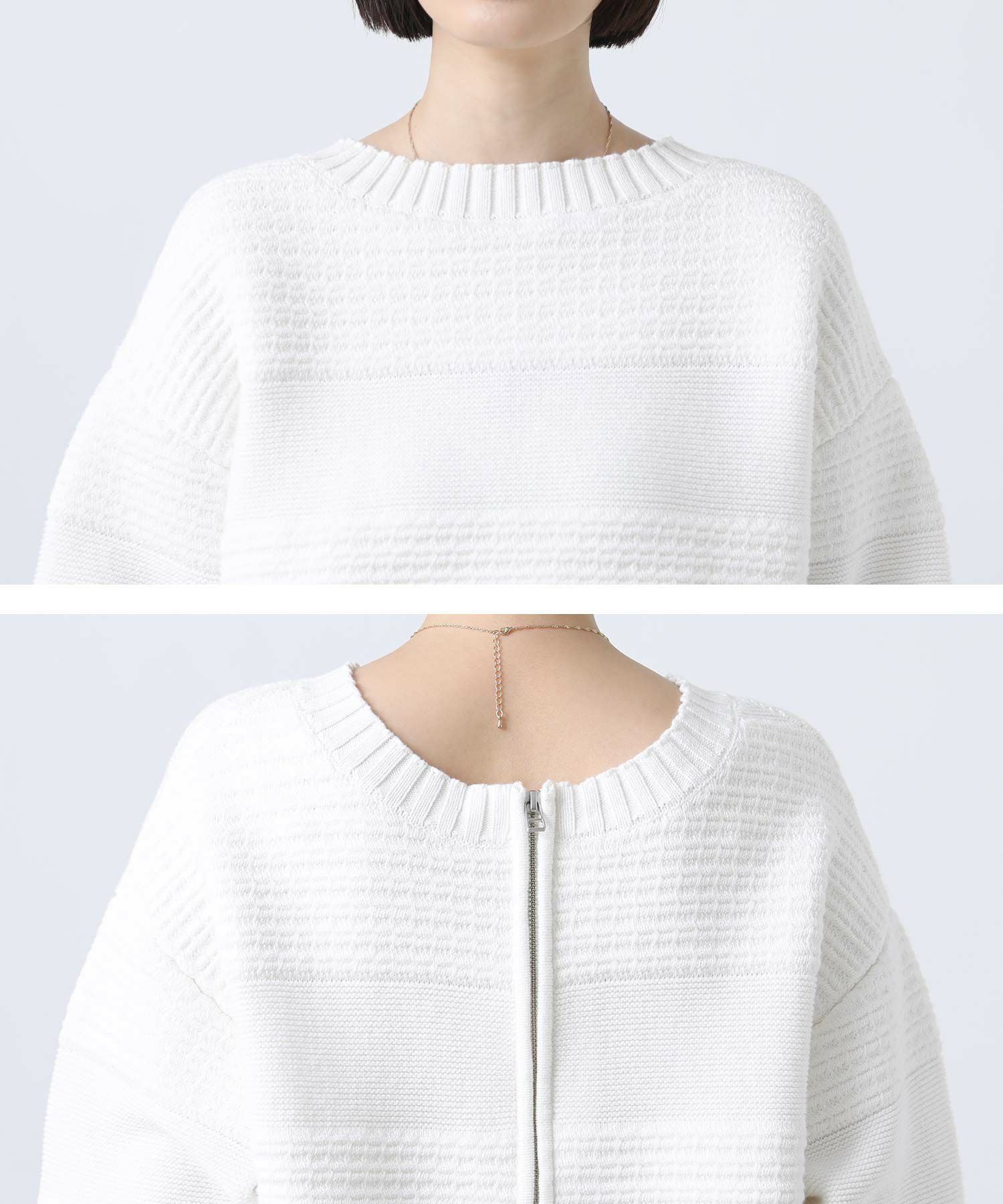 Gready Brilliantタック編みZIP2WAYニット | SEKIMIKI Online