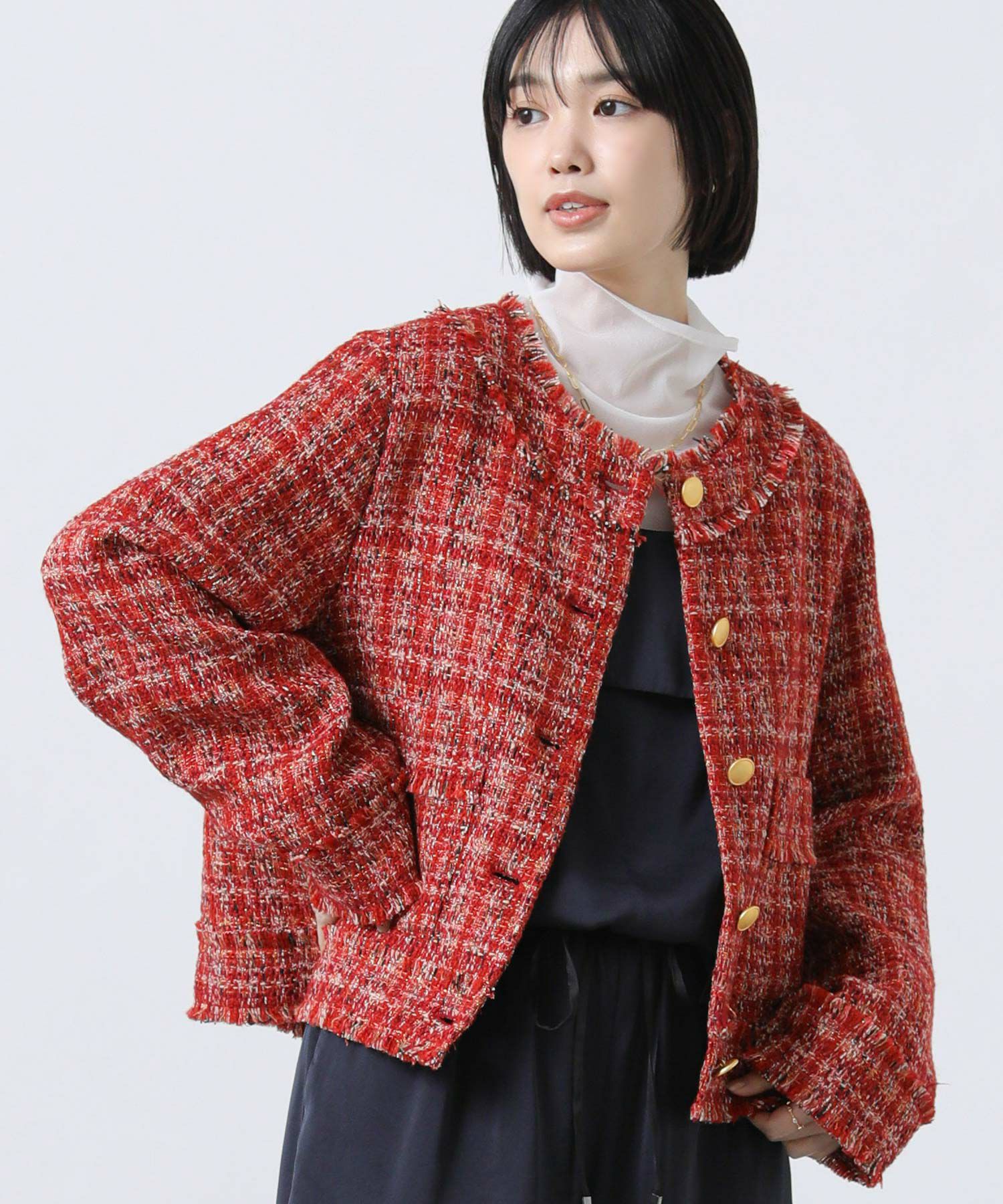 Gready Brilliantフリンジツイードジャケット | SEKIMIKI Online