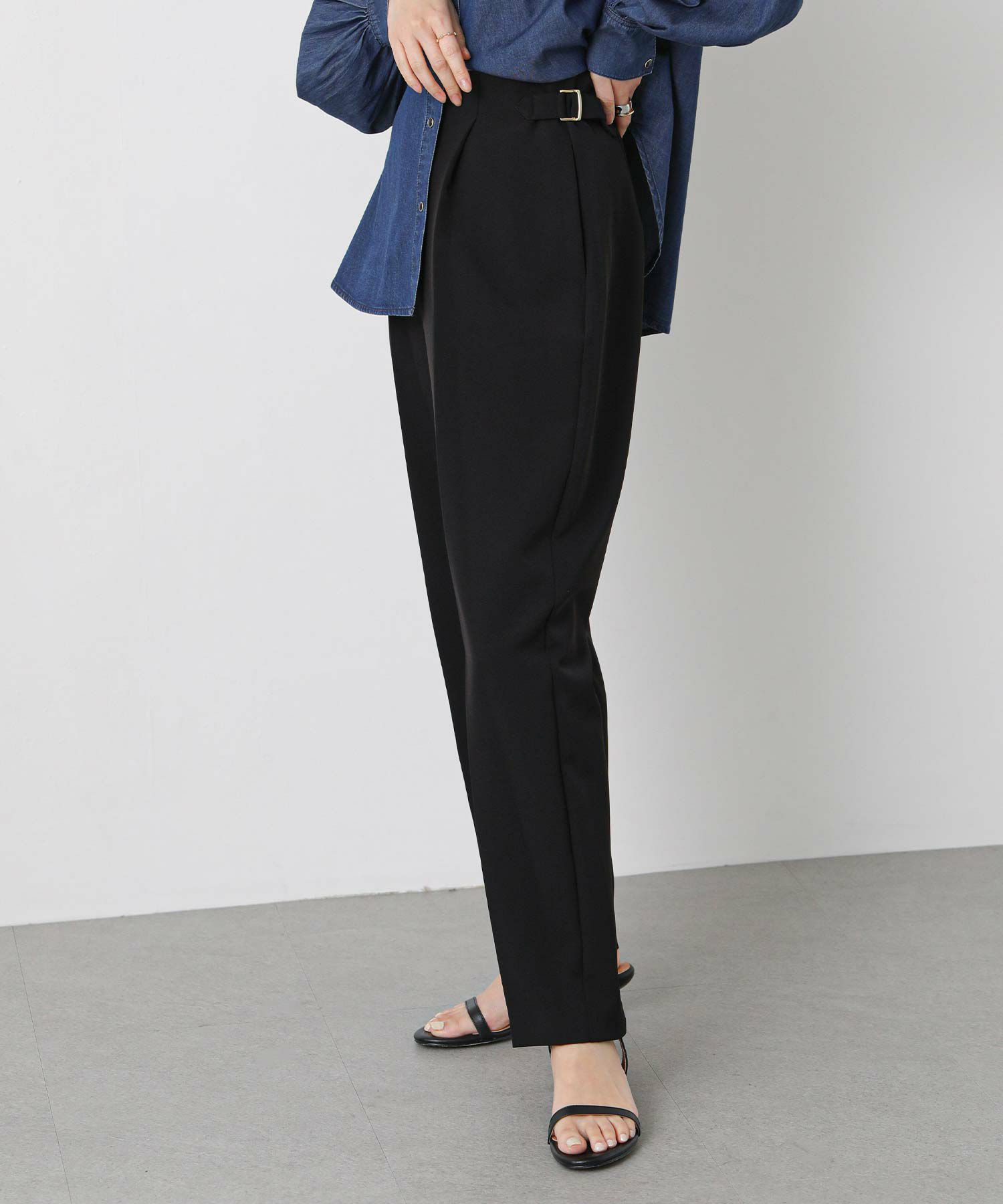 Gready Brilliant ダブルクロスハイウエストテーパードパンツ