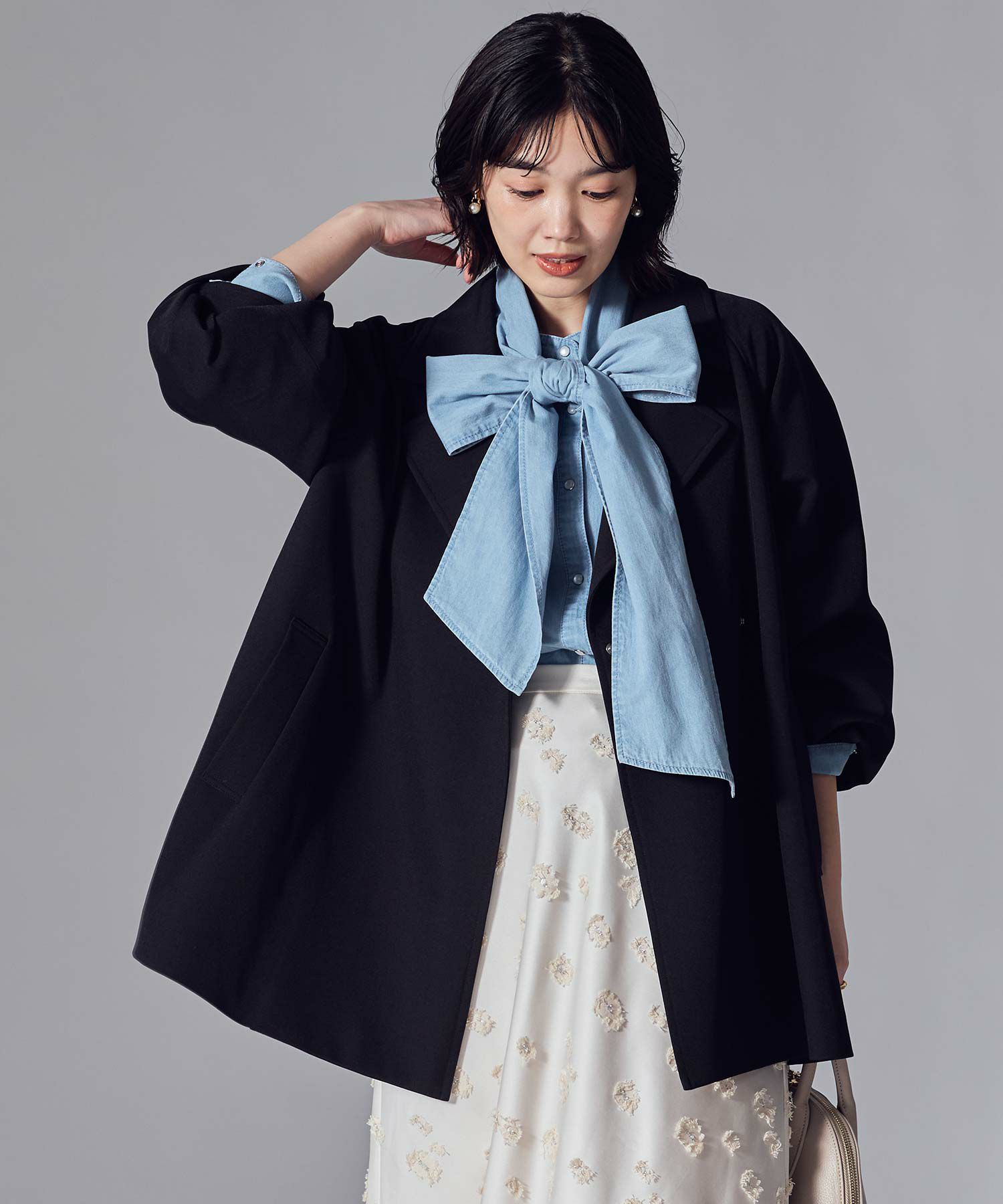 Gready BrilliantLUデニムリボンブラウス | SEKIMIKI Online