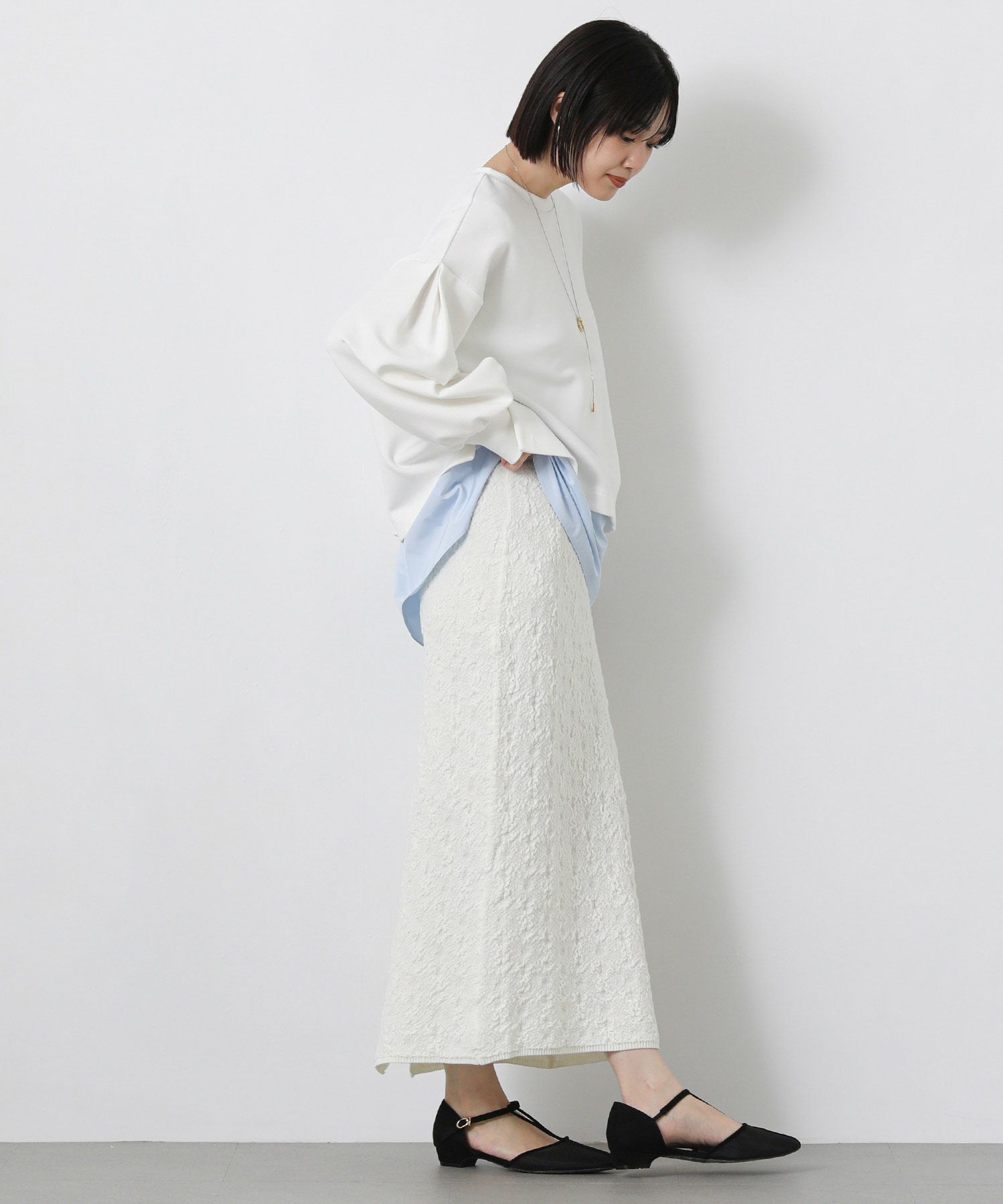 Gready Brilliantフラワージャガードニットタイトスカート | SEKIMIKI