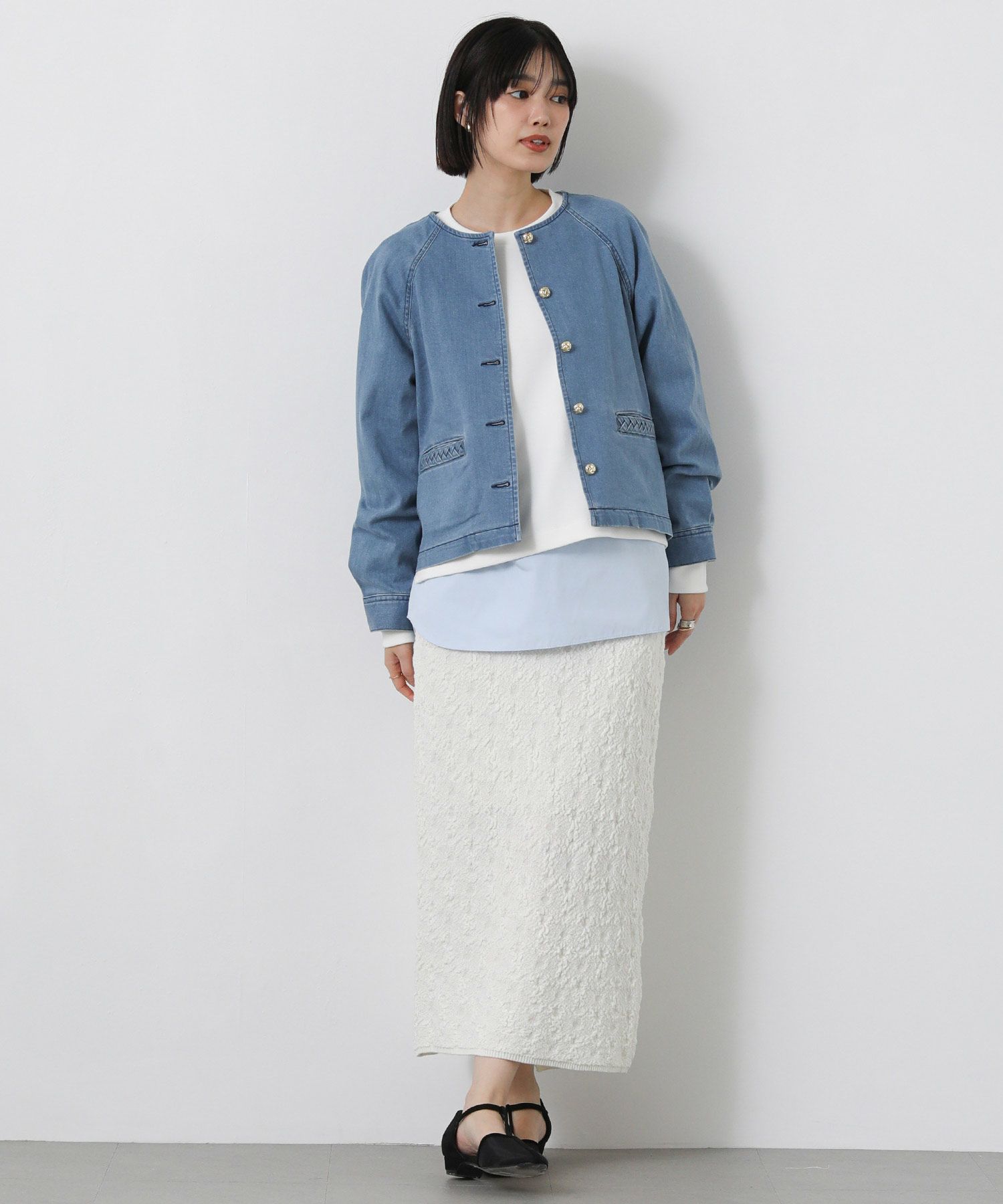 Gready Brilliantフラワージャガードニットタイトスカート | SEKIMIKI