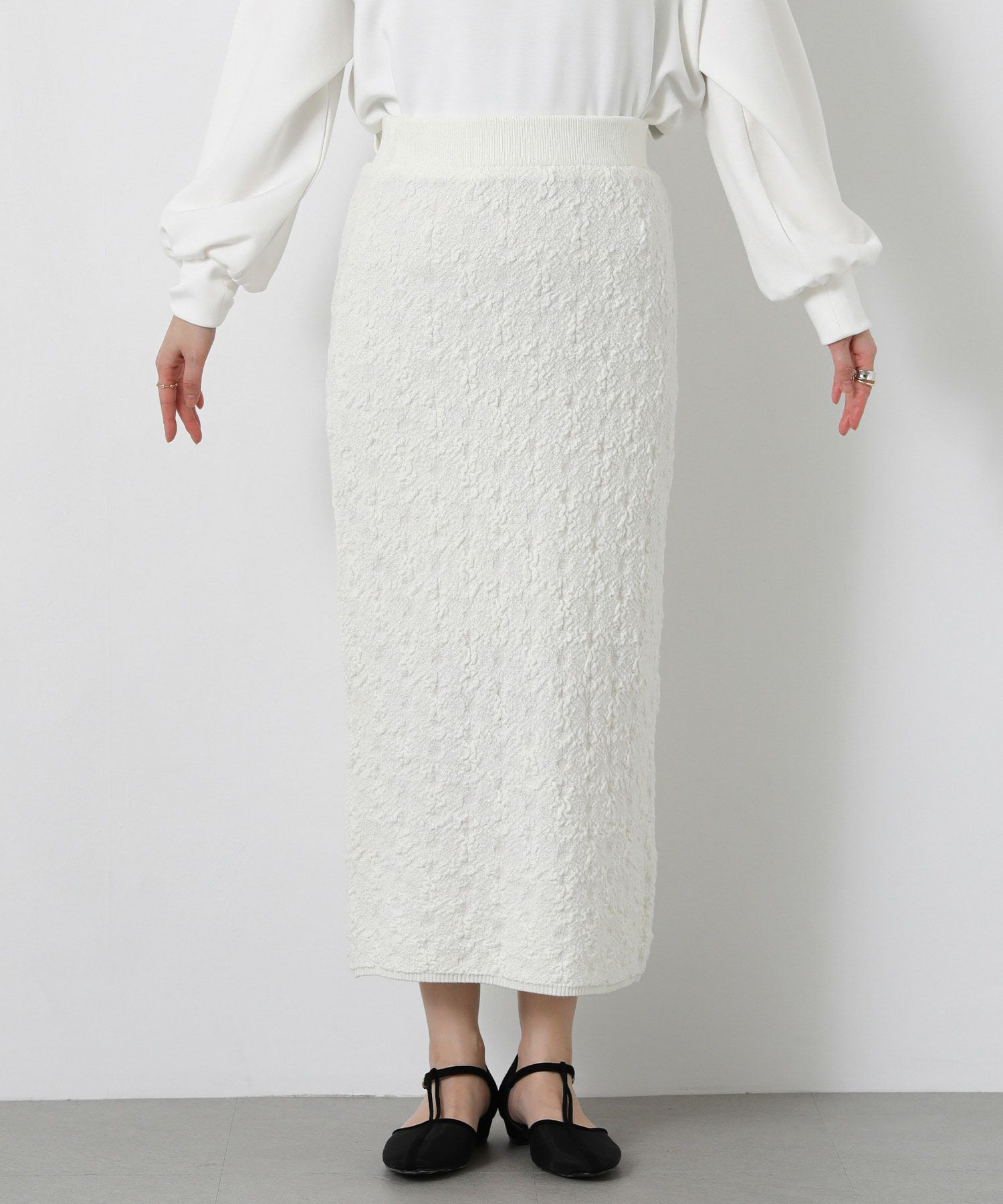 Gready Brilliantフラワージャガードニットタイトスカート | SEKIMIKI