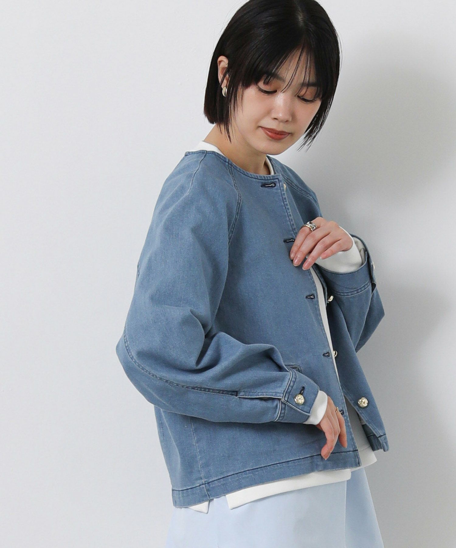 Gready BrilliantLUクルーネックデニムジャケット | SEKIMIKI Online