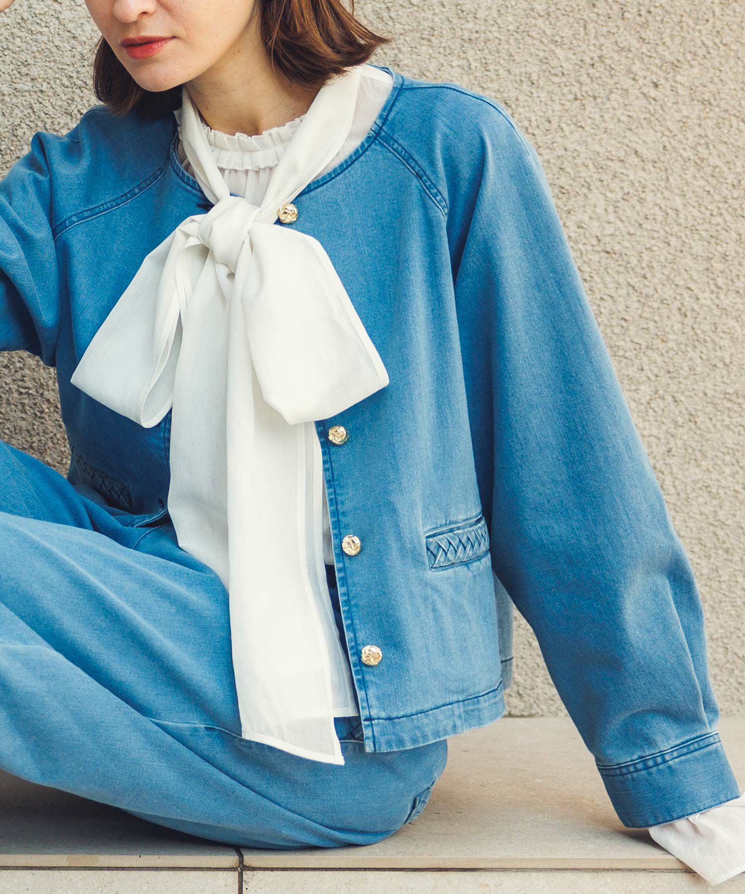 Gready BrilliantLUクルーネックデニムジャケット | SEKIMIKI Online