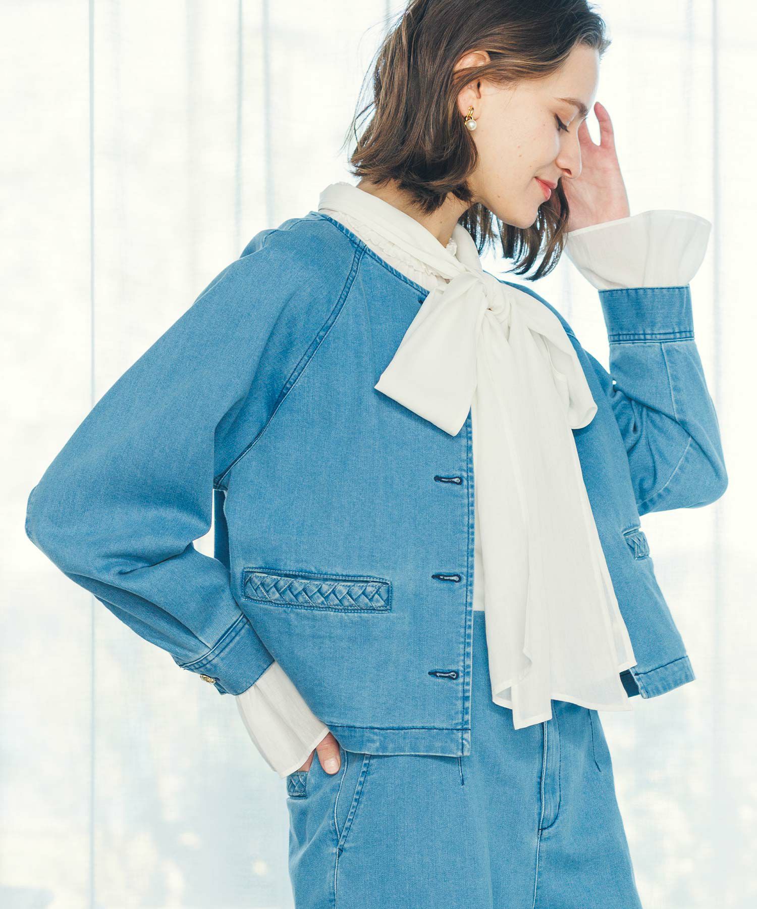 Gready BrilliantLUクルーネックデニムジャケット | SEKIMIKI Online