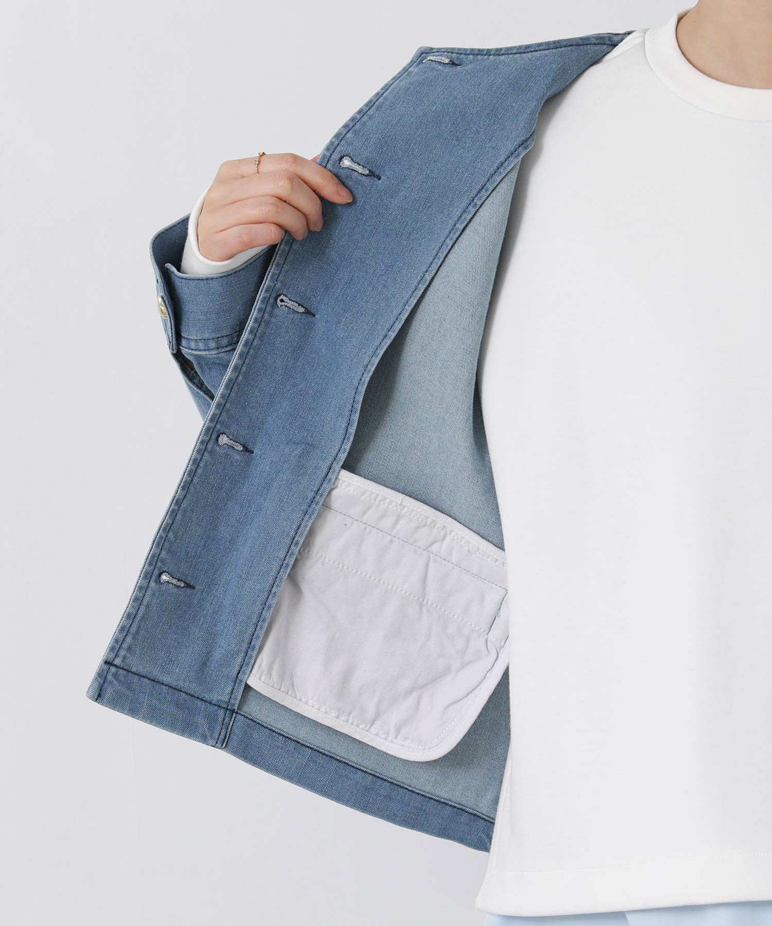 Gready BrilliantLUクルーネックデニムジャケット | SEKIMIKI Online