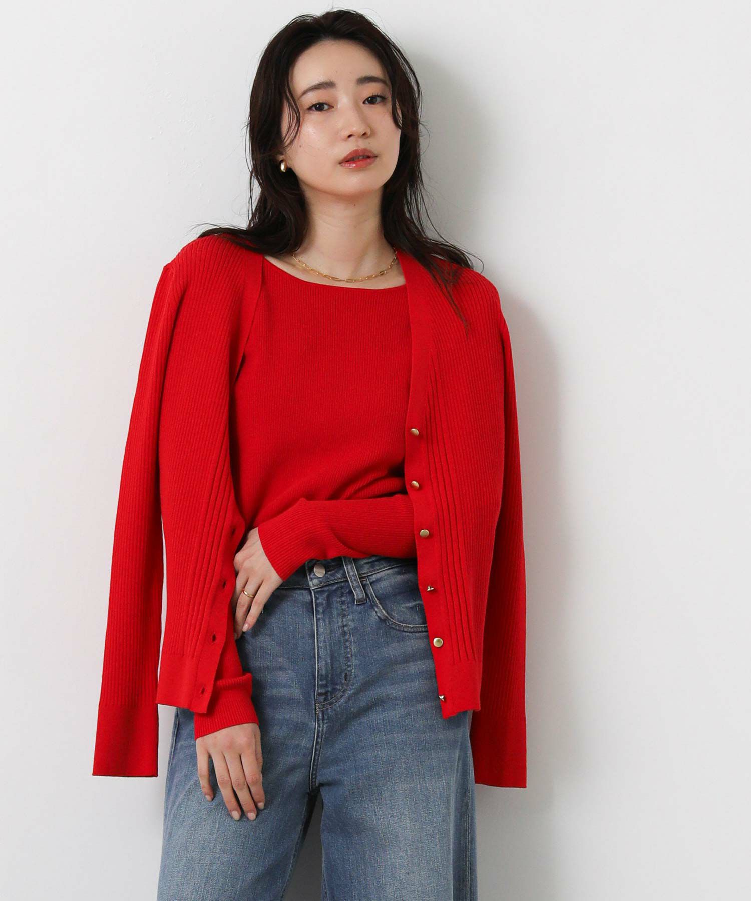 Gready BrilliantリブVネックカーディガン | SEKIMIKI Online