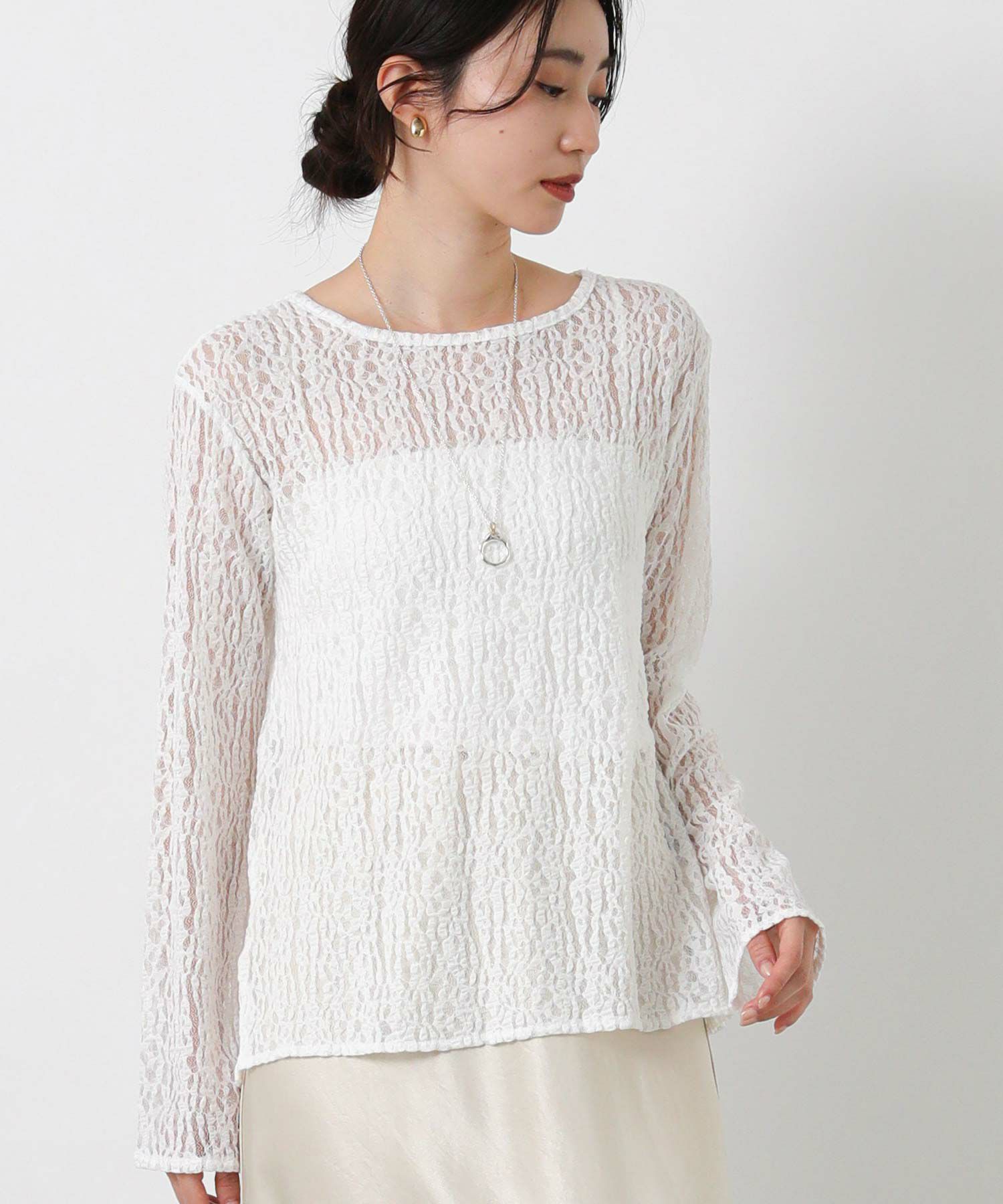 Gready Brilliantストレッチレースロングスリーブプルオーバー