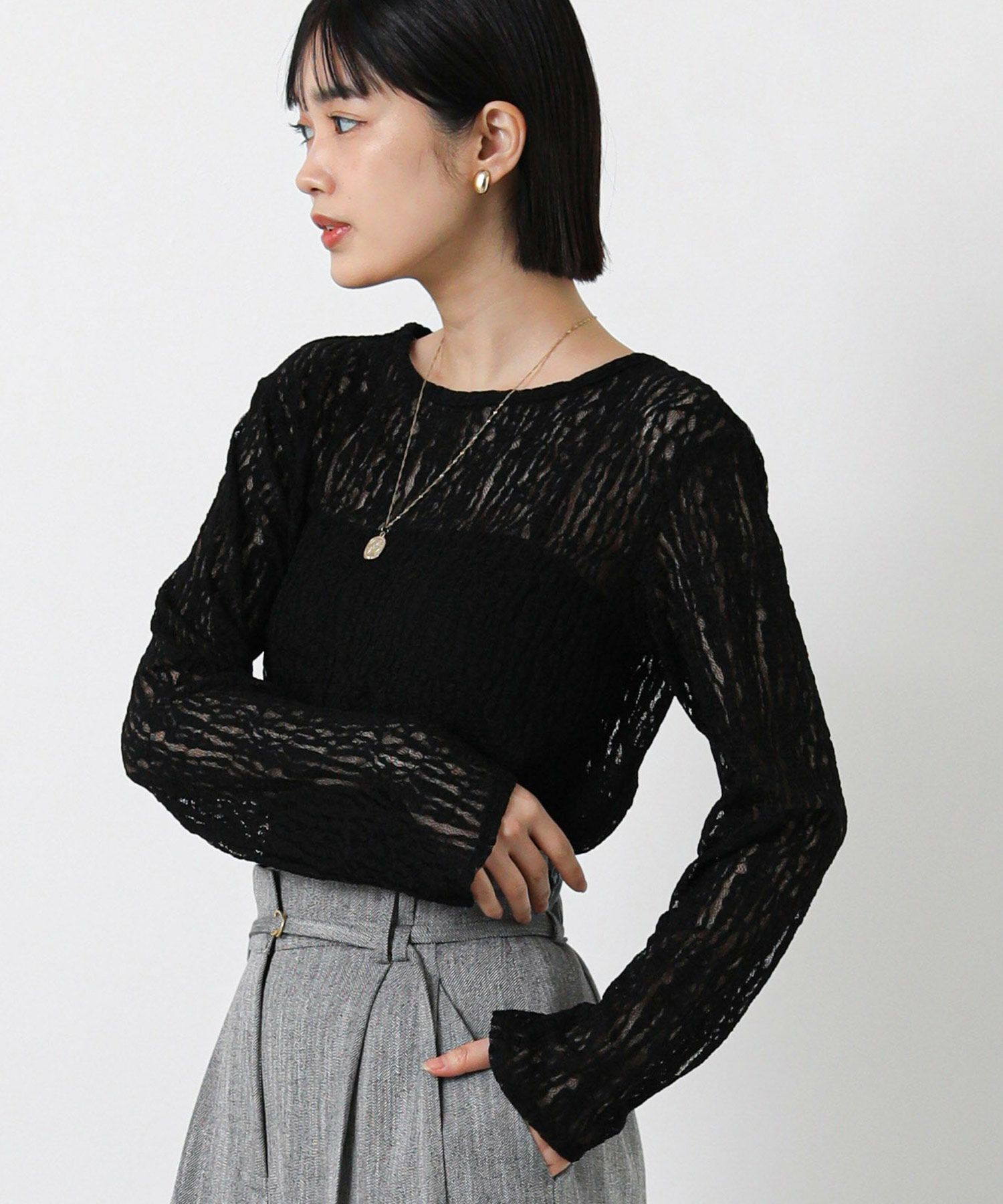 Gready Brilliantストレッチレースロングスリーブプルオーバー