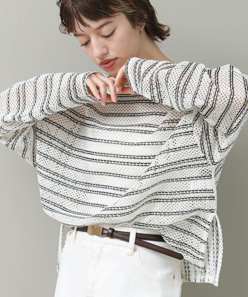 The rejoice 2WAYボーダープルオーバー ホワイト