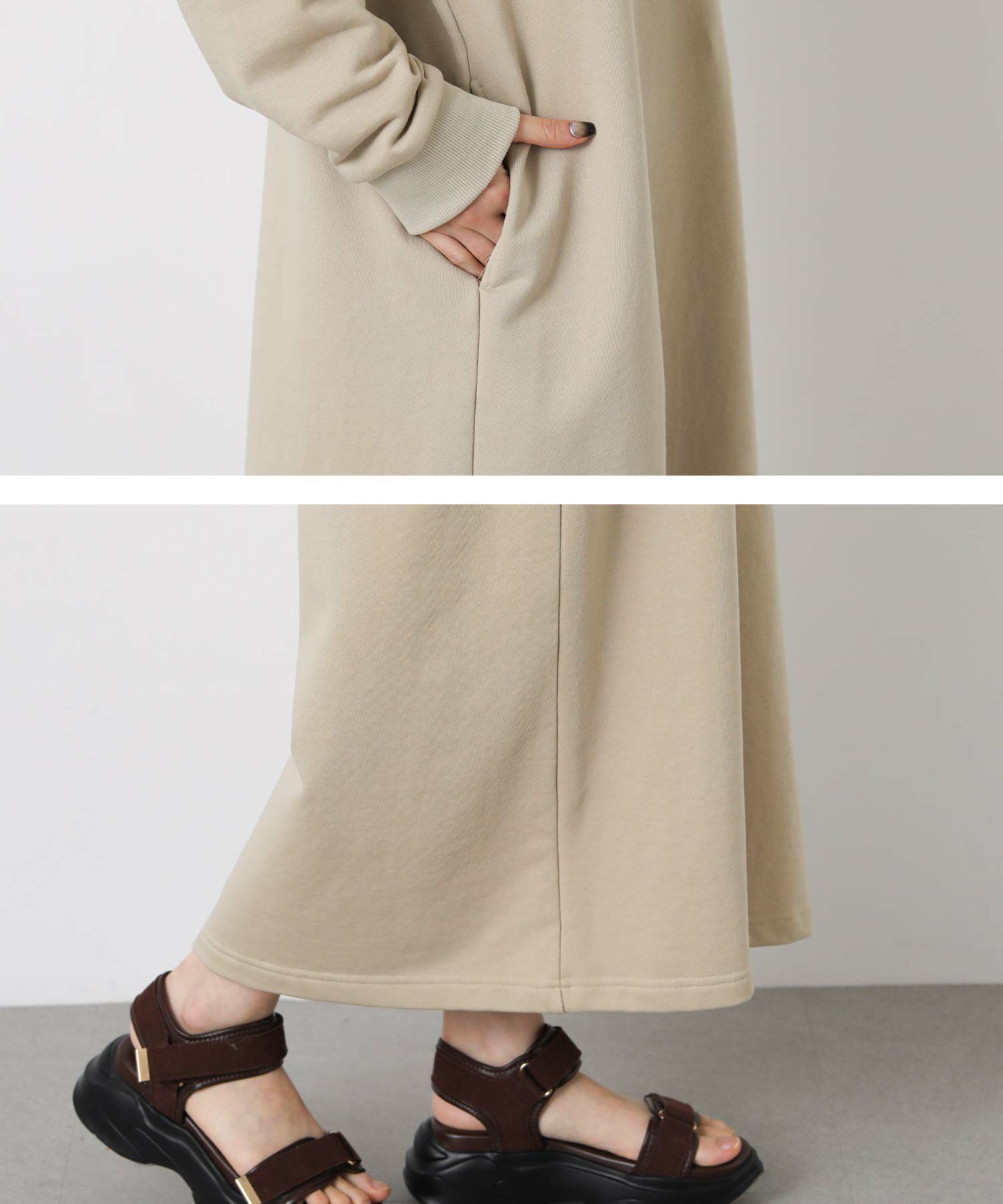 Gready Brilliant裏毛バックロゴジップワンピース | SEKIMIKI Online