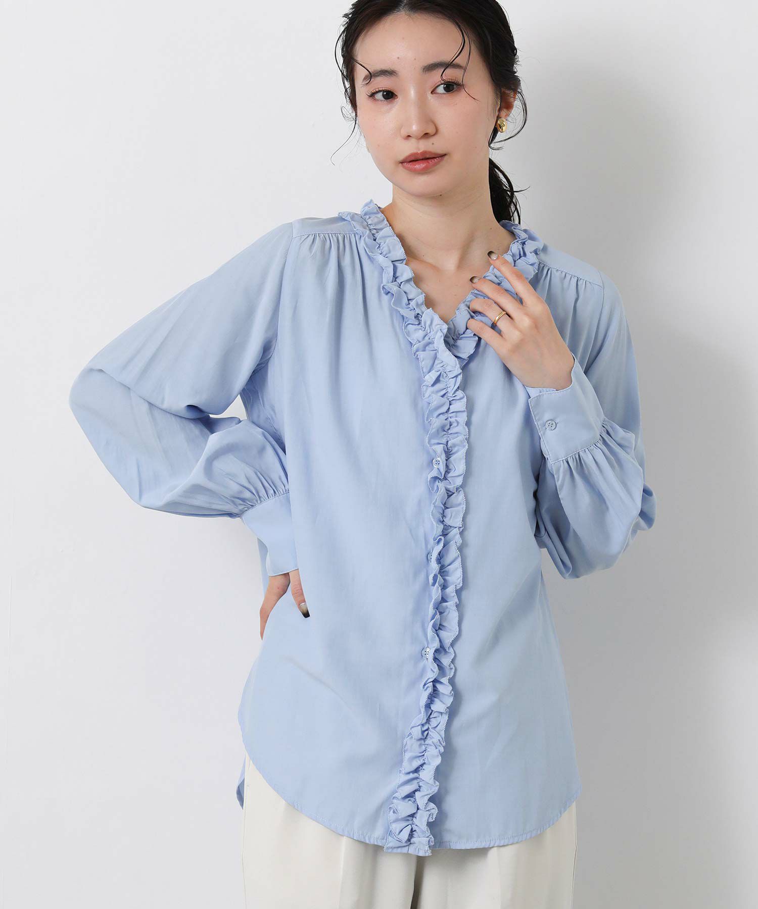 Gready BrilliantTRローンフリルVネックブラウス | SEKIMIKI Online