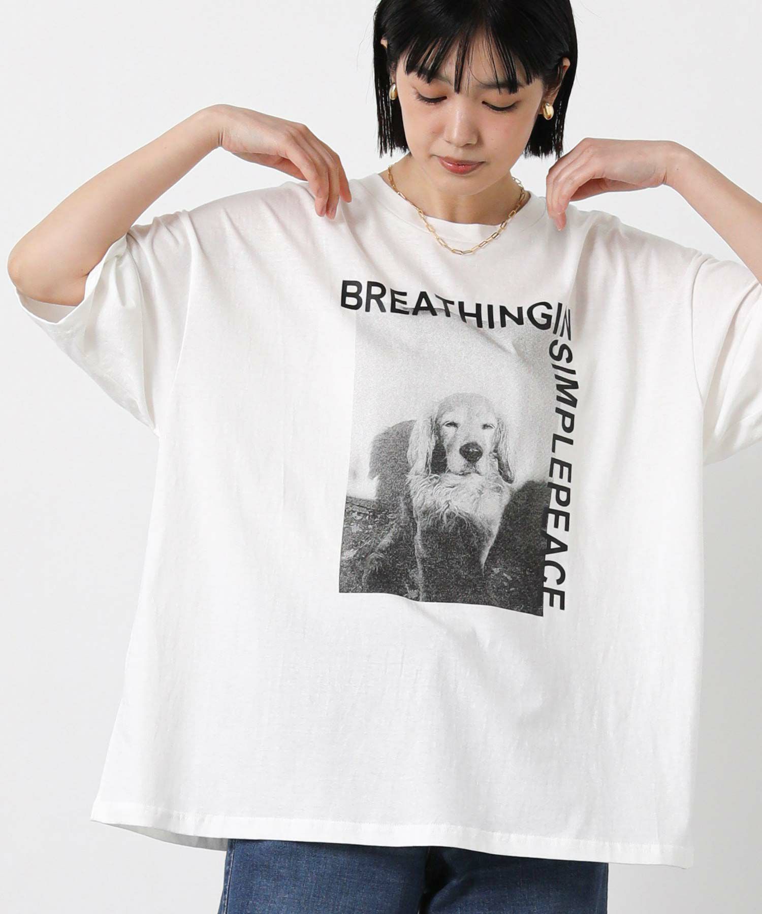 Gready BrilliantアニマルフォトDOG5分袖Tシャツ | SEKIMIKI Online